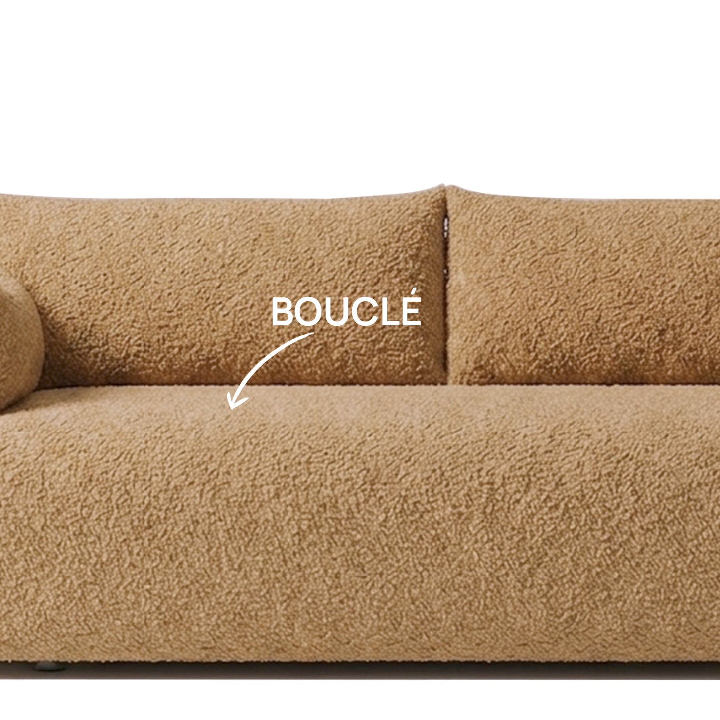 CozyChic Mustard Boucle 3 Seater Sofa