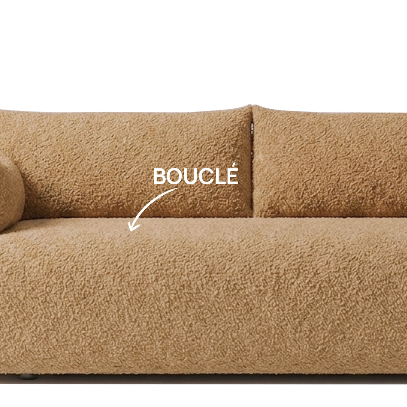 CozyChic Mustard Boucle 3 Seater Sofa