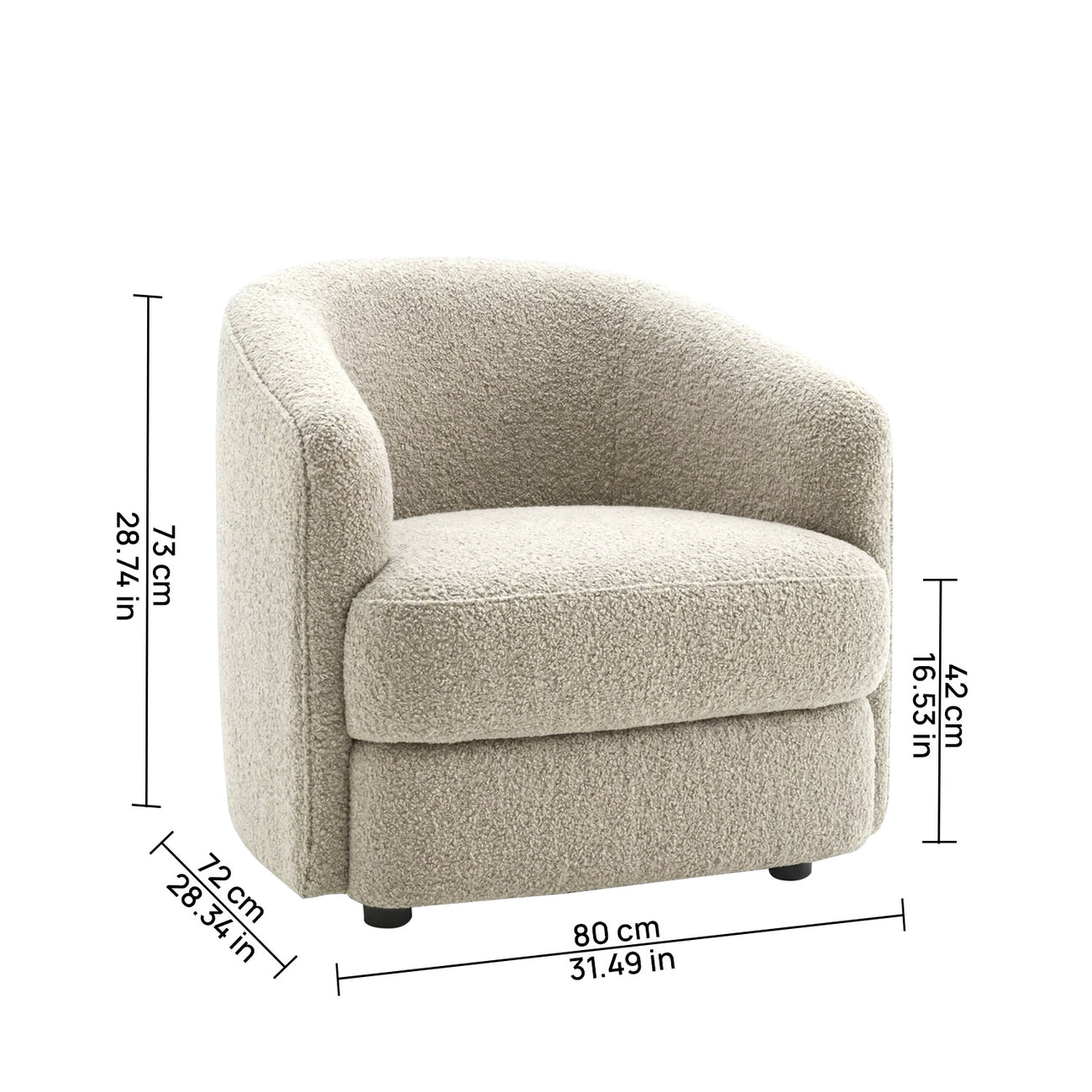 ElegantEnsemble White Boucle Sofa