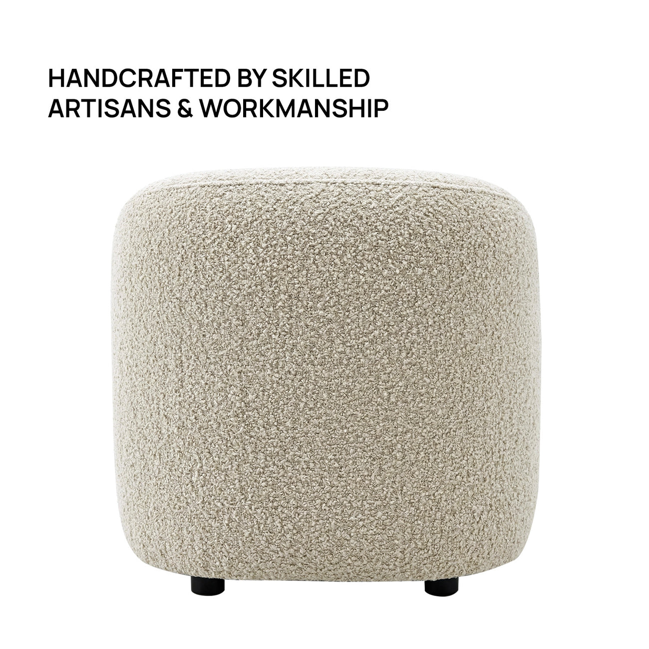 ElegantEnsemble White Boucle Sofa