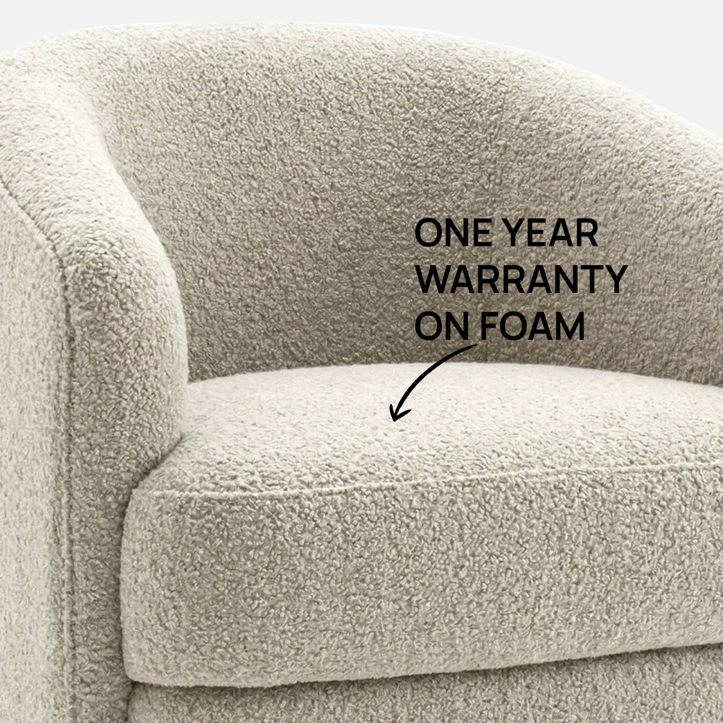 ElegantEnsemble White Boucle Sofa