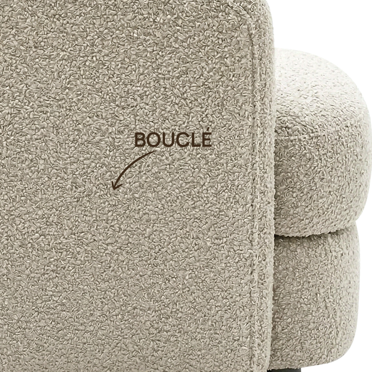 ElegantEnsemble White Boucle Sofa