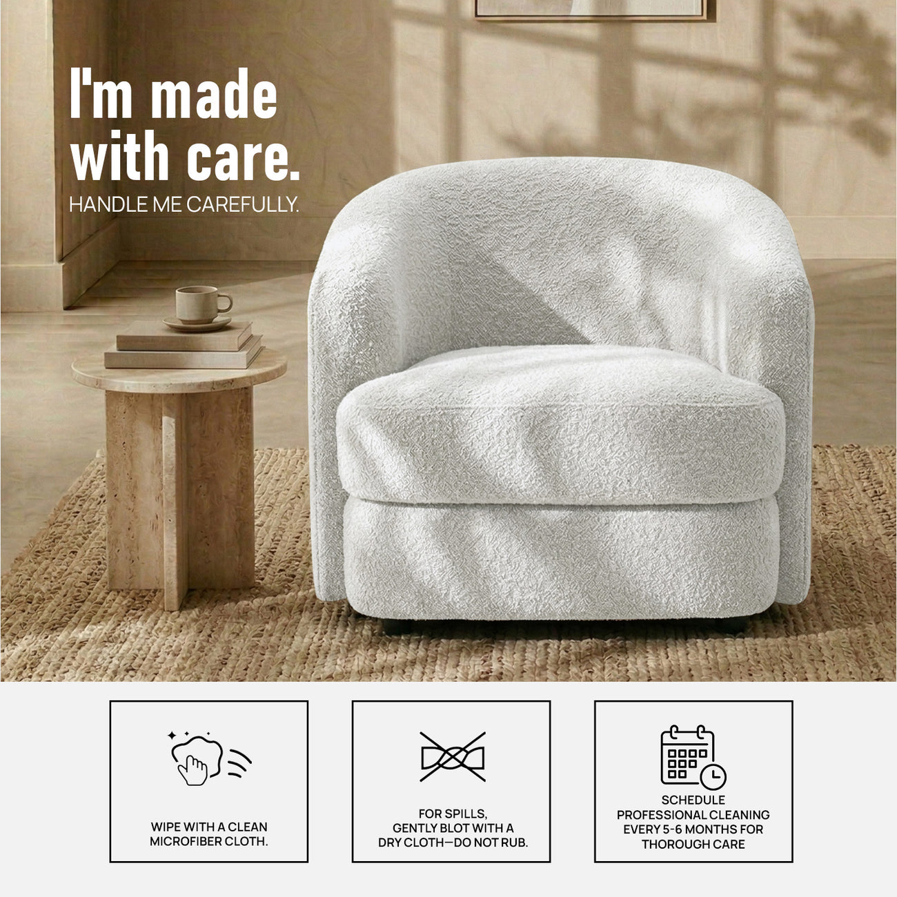 ElegantEnsemble Dark Grey Boucle Sofa