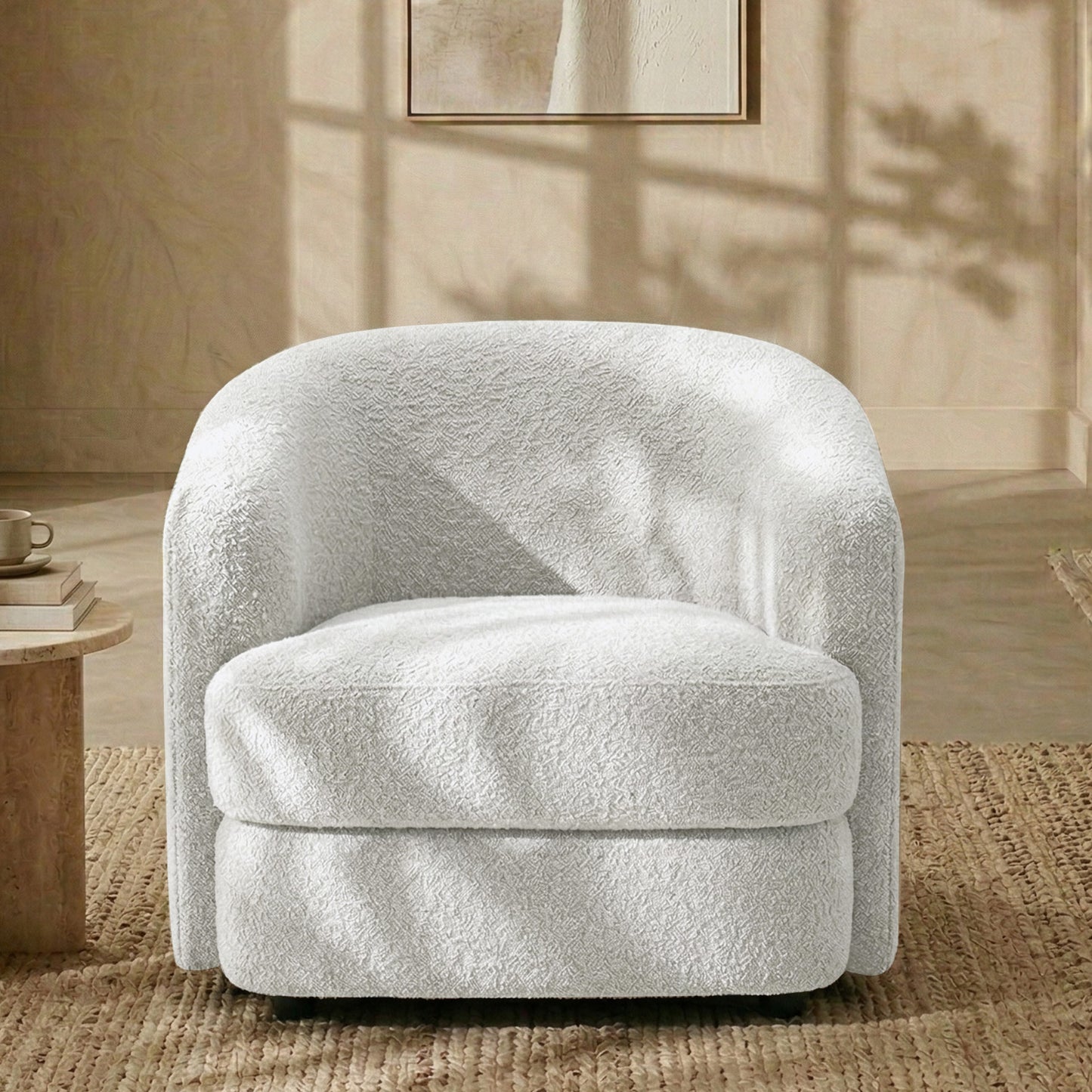 ElegantEnsemble Dark Grey Boucle Sofa