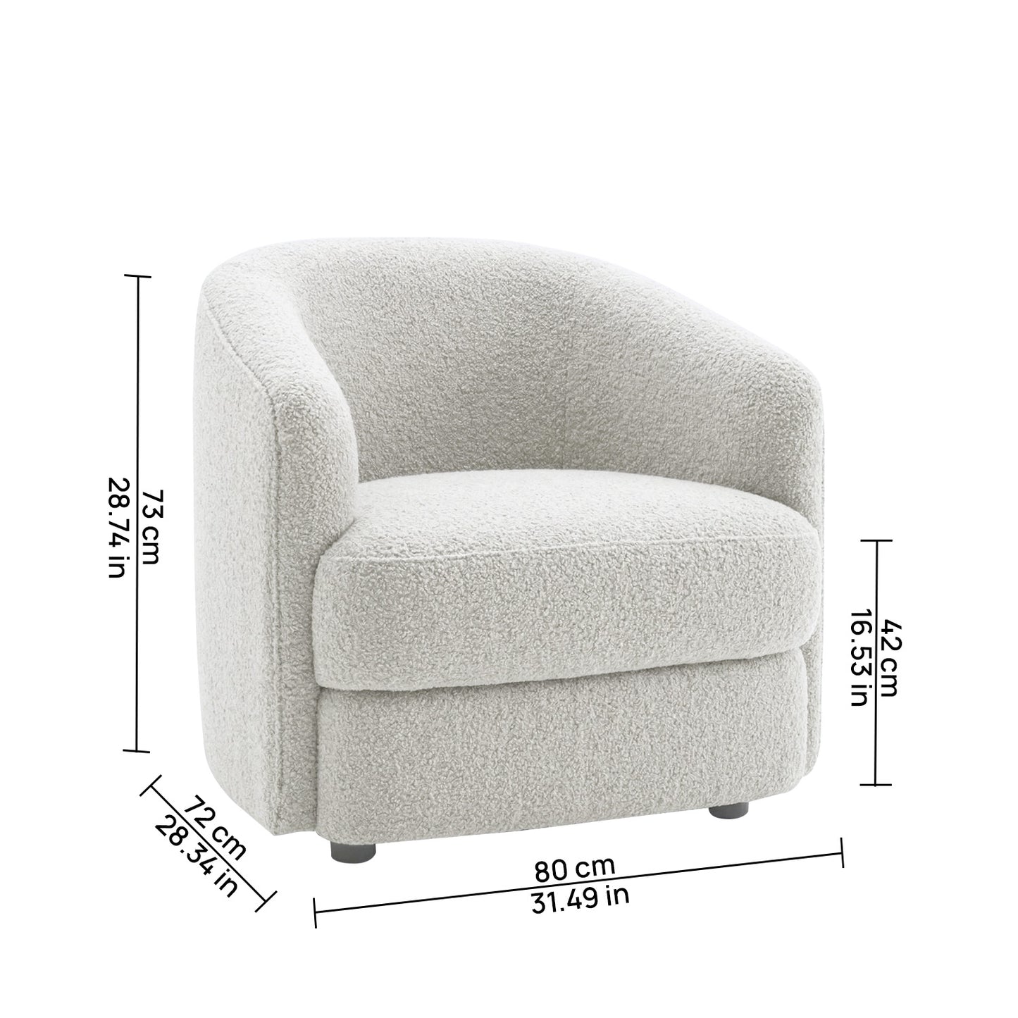 ElegantEnsemble Dark Grey Boucle Sofa