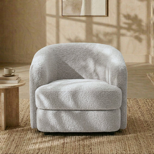 ElegantEnsemble Mouse Dark Grey Boucle Sofa