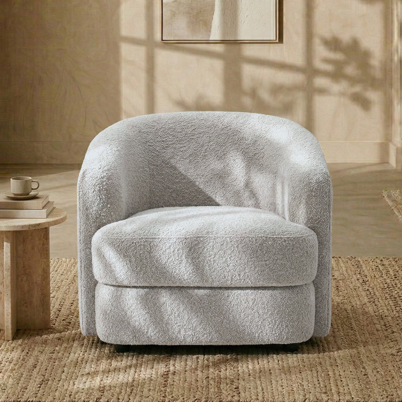 ElegantEnsemble Mouse Dark Grey Boucle Sofa