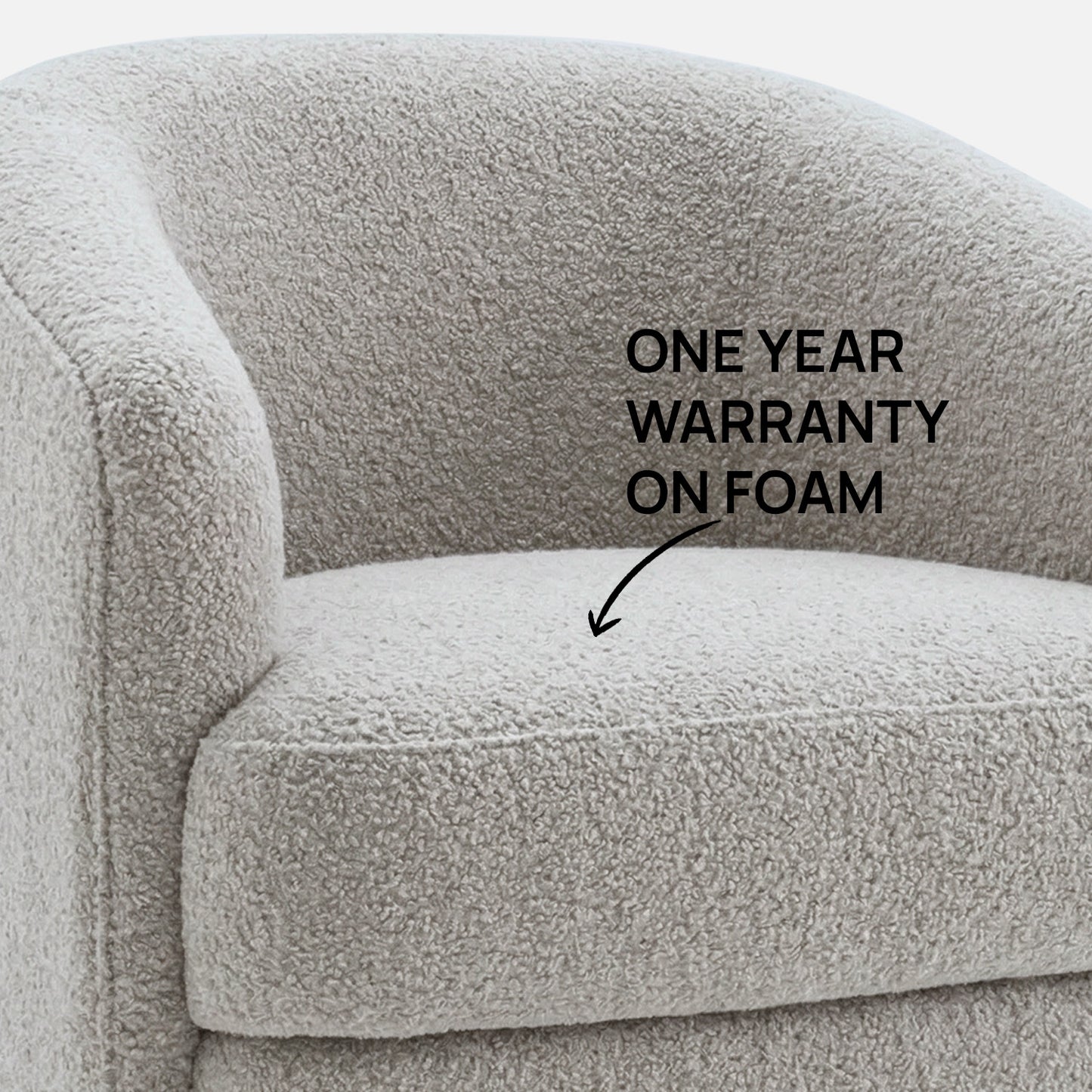 ElegantEnsemble Mouse Dark Grey Boucle Sofa