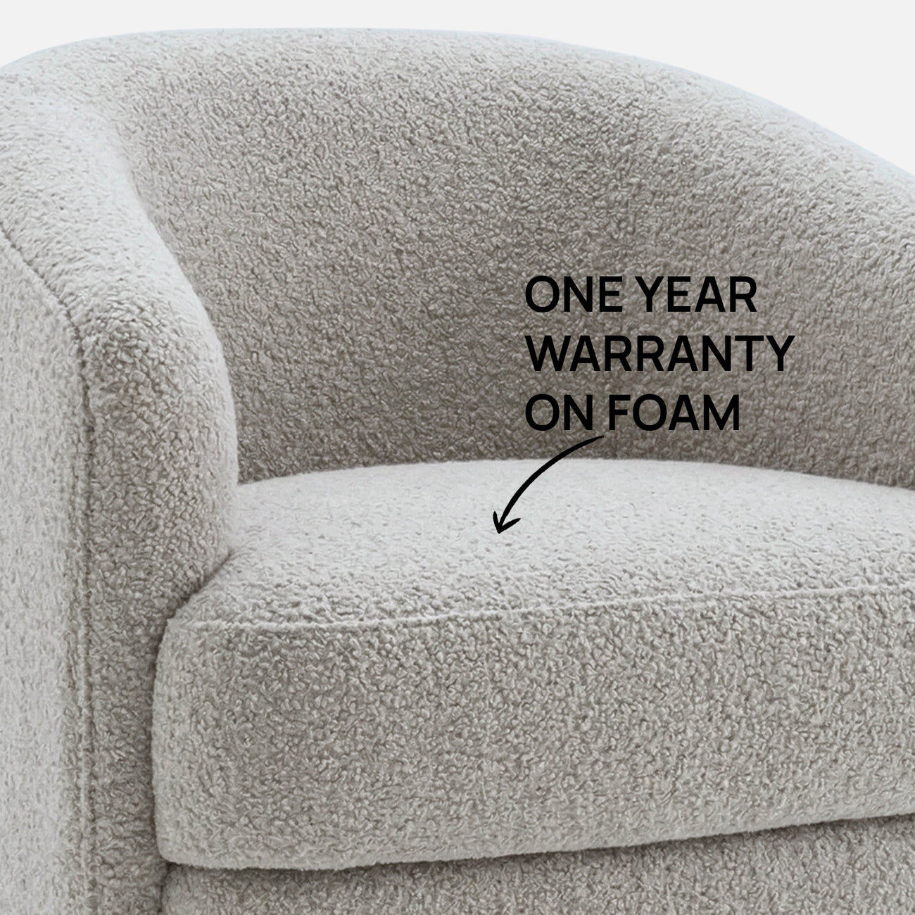ElegantEnsemble Mouse Dark Grey Boucle Sofa