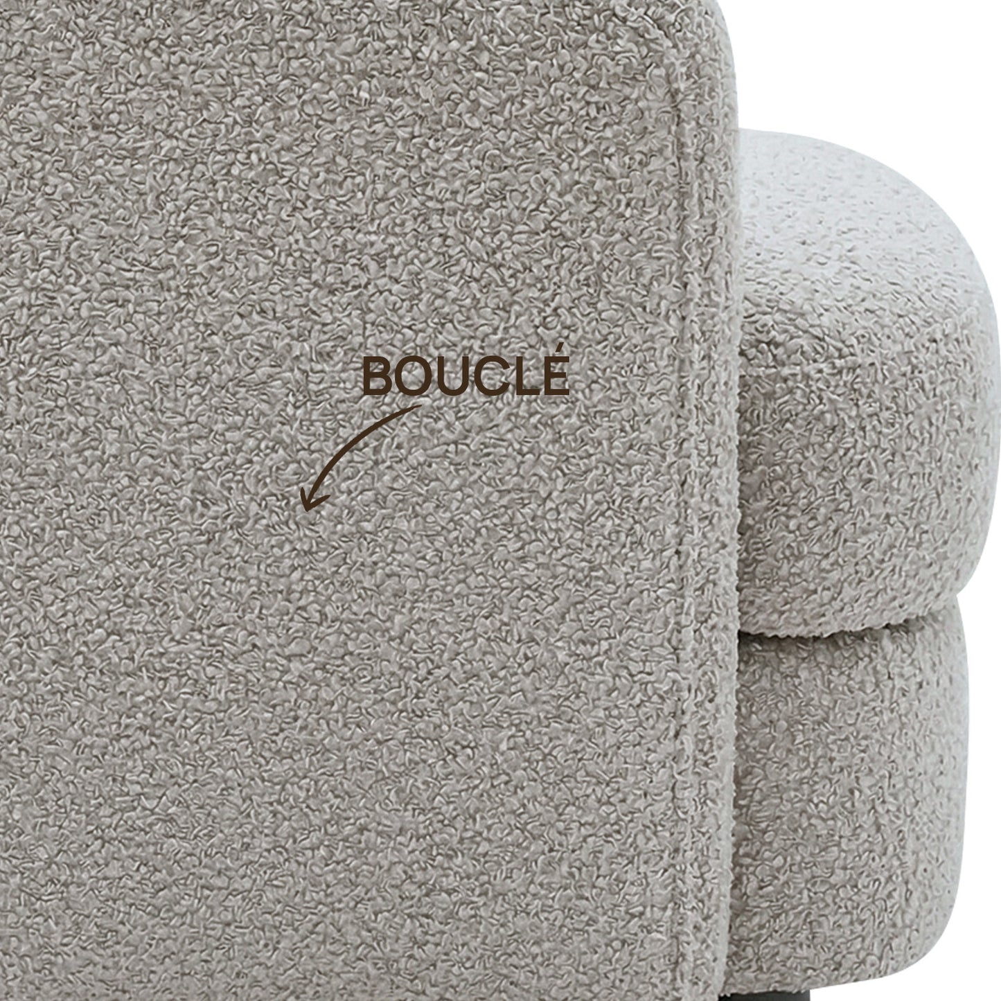 ElegantEnsemble Mouse Dark Grey Boucle Sofa