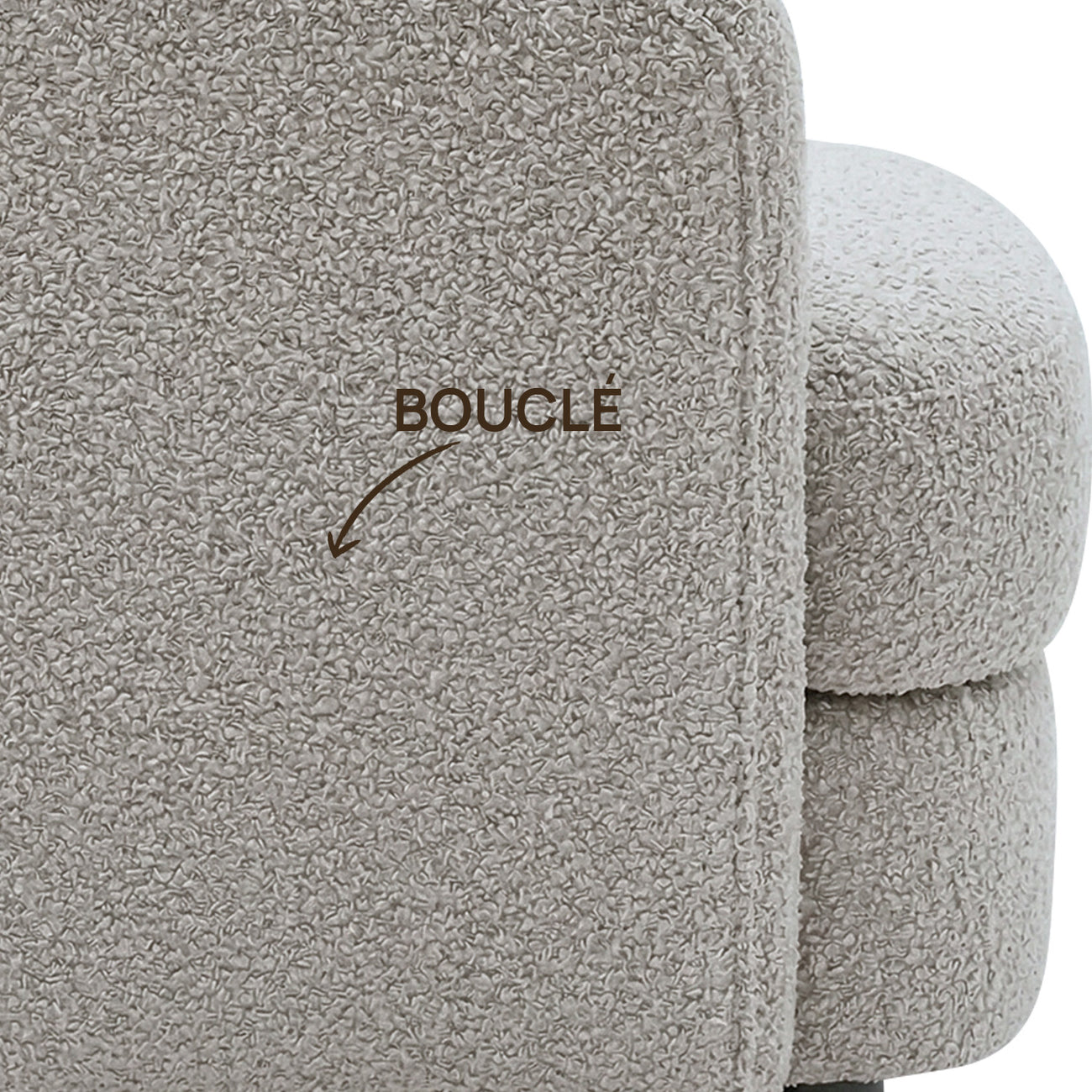ElegantEnsemble Mouse Dark Grey Boucle Sofa