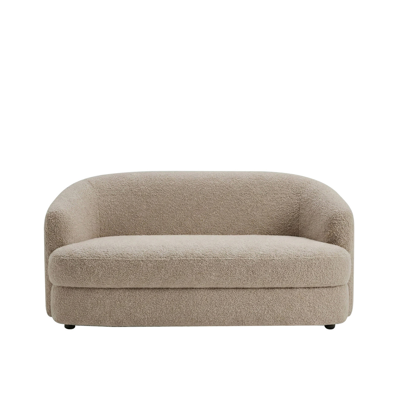 ElegantEnsemble Ash Grey Boucle 2 Seater Sofa