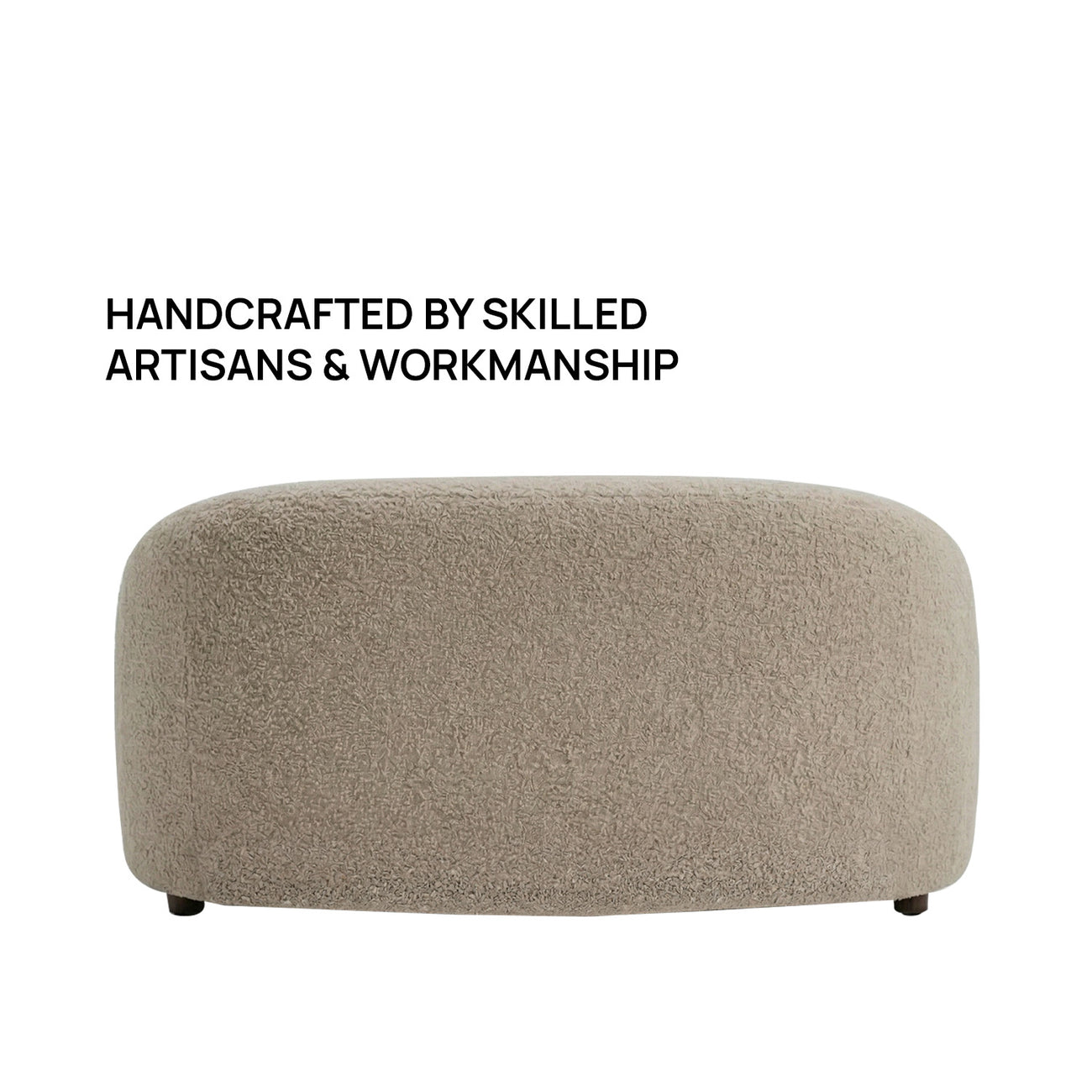 ElegantEnsemble Ash Grey Boucle 2 Seater Sofa