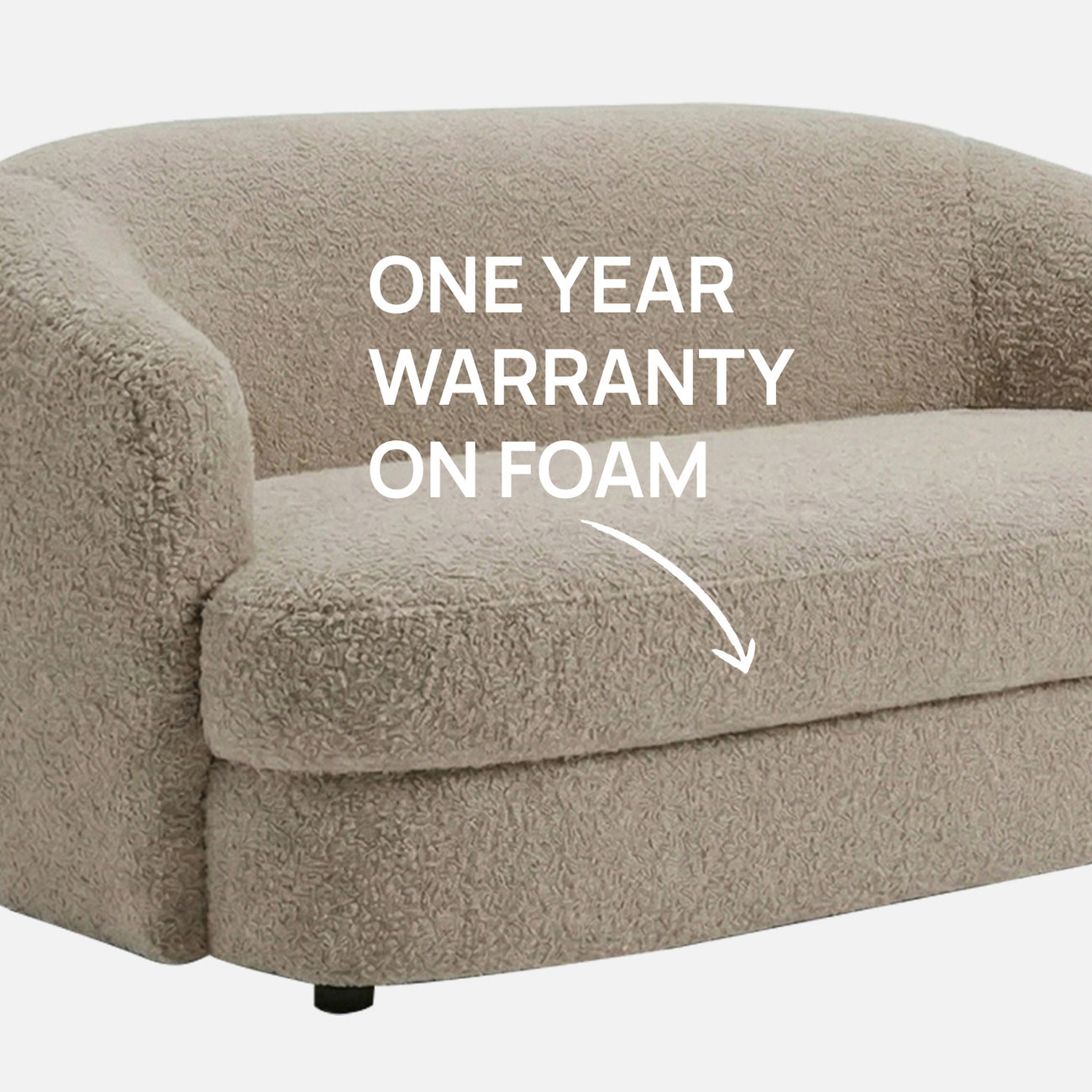ElegantEnsemble Ash Grey Boucle 2 Seater Sofa