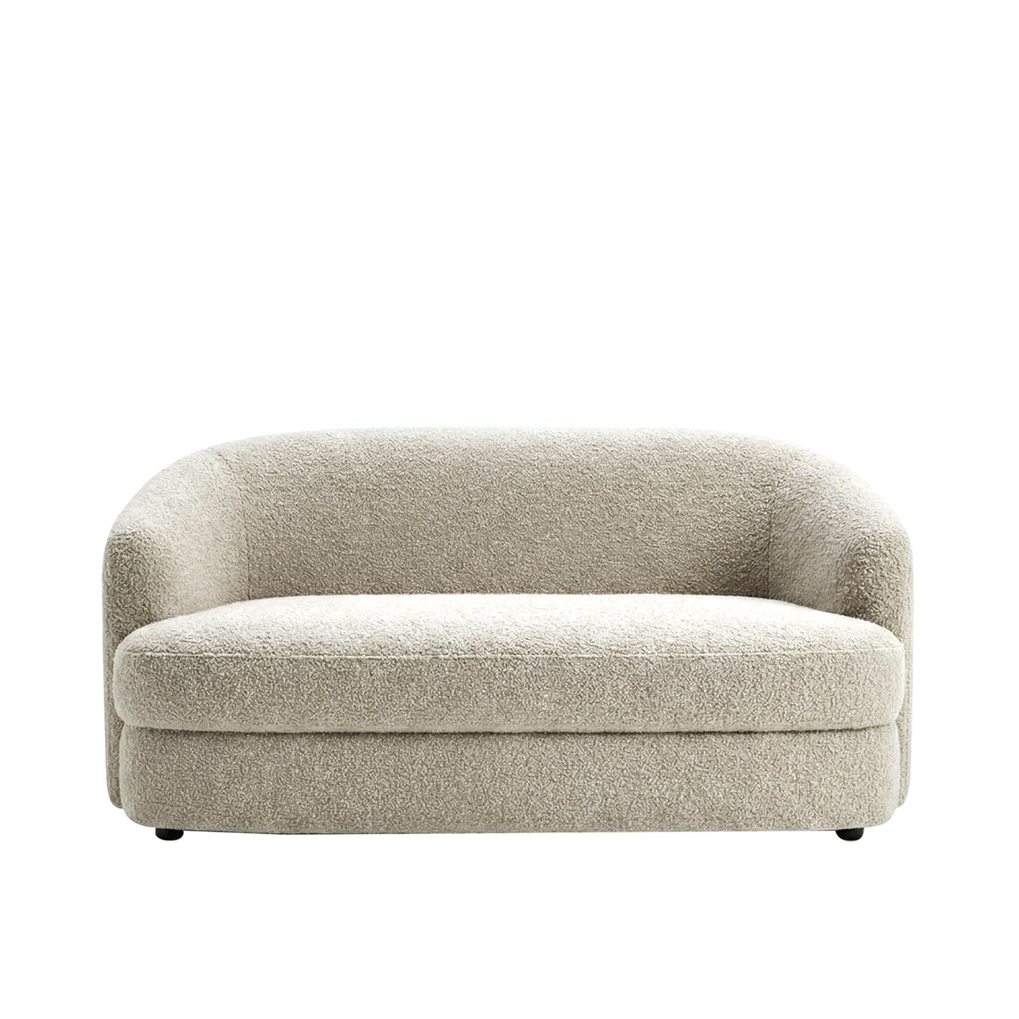 ElegantEnsemble Creme Boucle 2 Seater Sofa