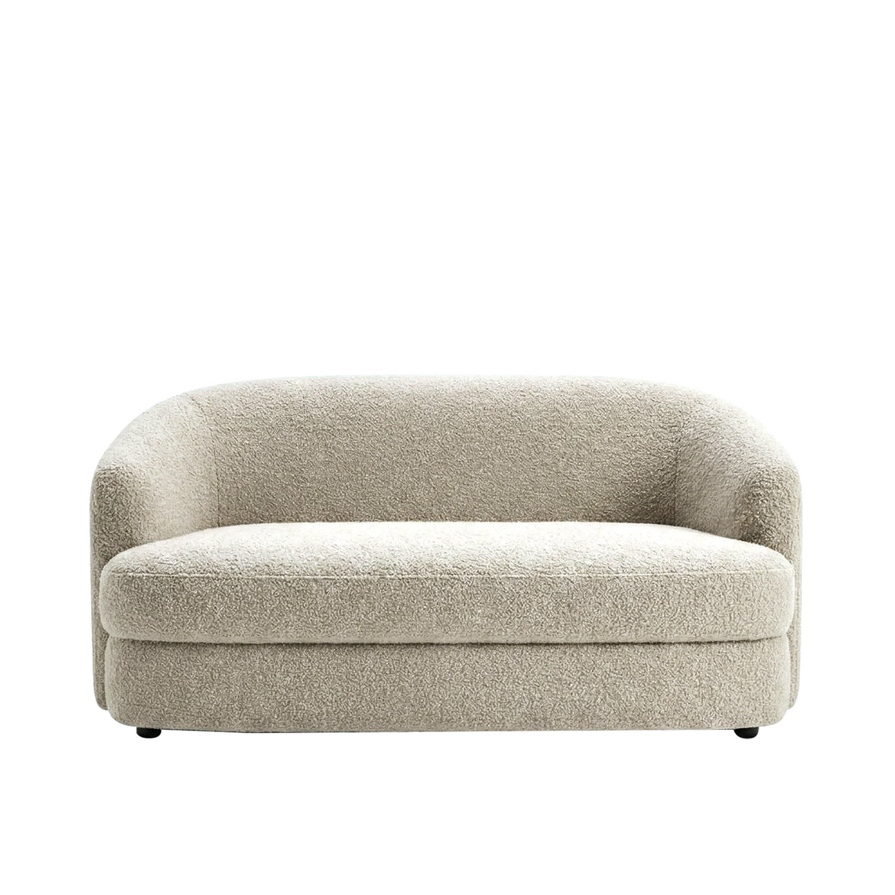 ElegantEnsemble Creme Boucle 2 Seater Sofa