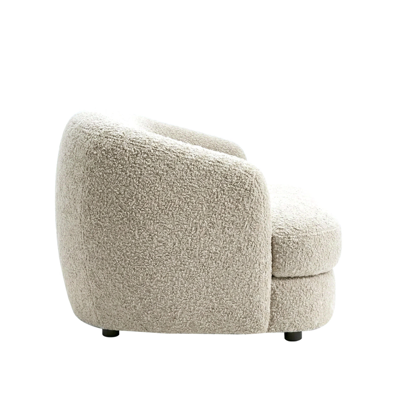 ElegantEnsemble Creme Boucle 2 Seater Sofa