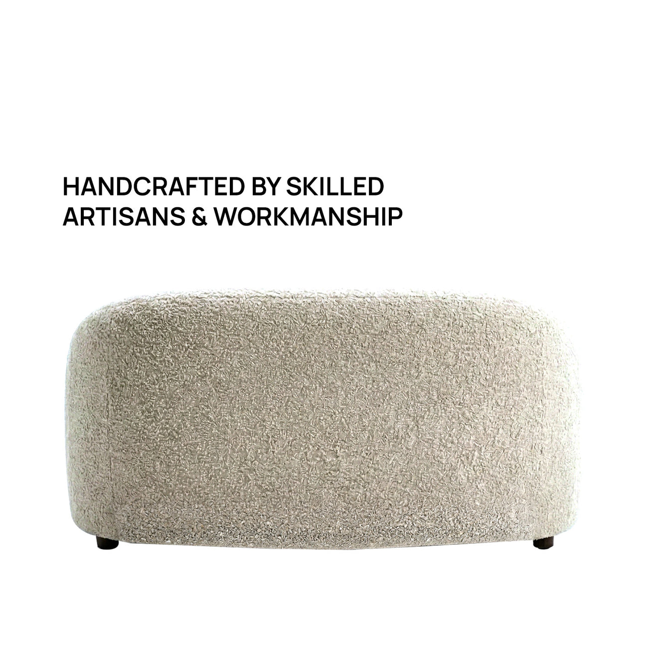 ElegantEnsemble Creme Boucle 2 Seater Sofa