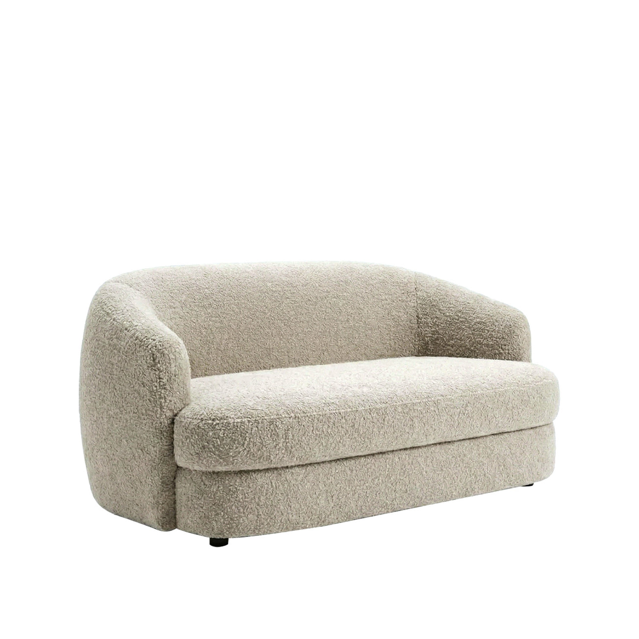 ElegantEnsemble Creme Boucle 2 Seater Sofa