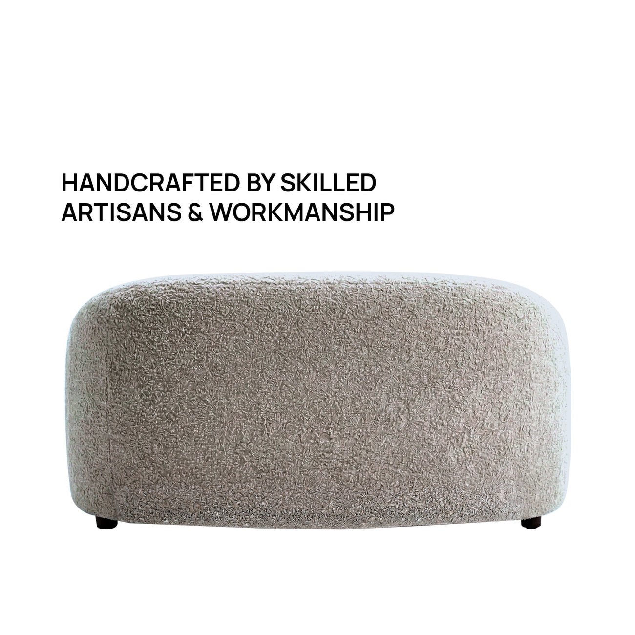 ElegantEnsemble Dark Grey Boucle 2 Seater Sofa