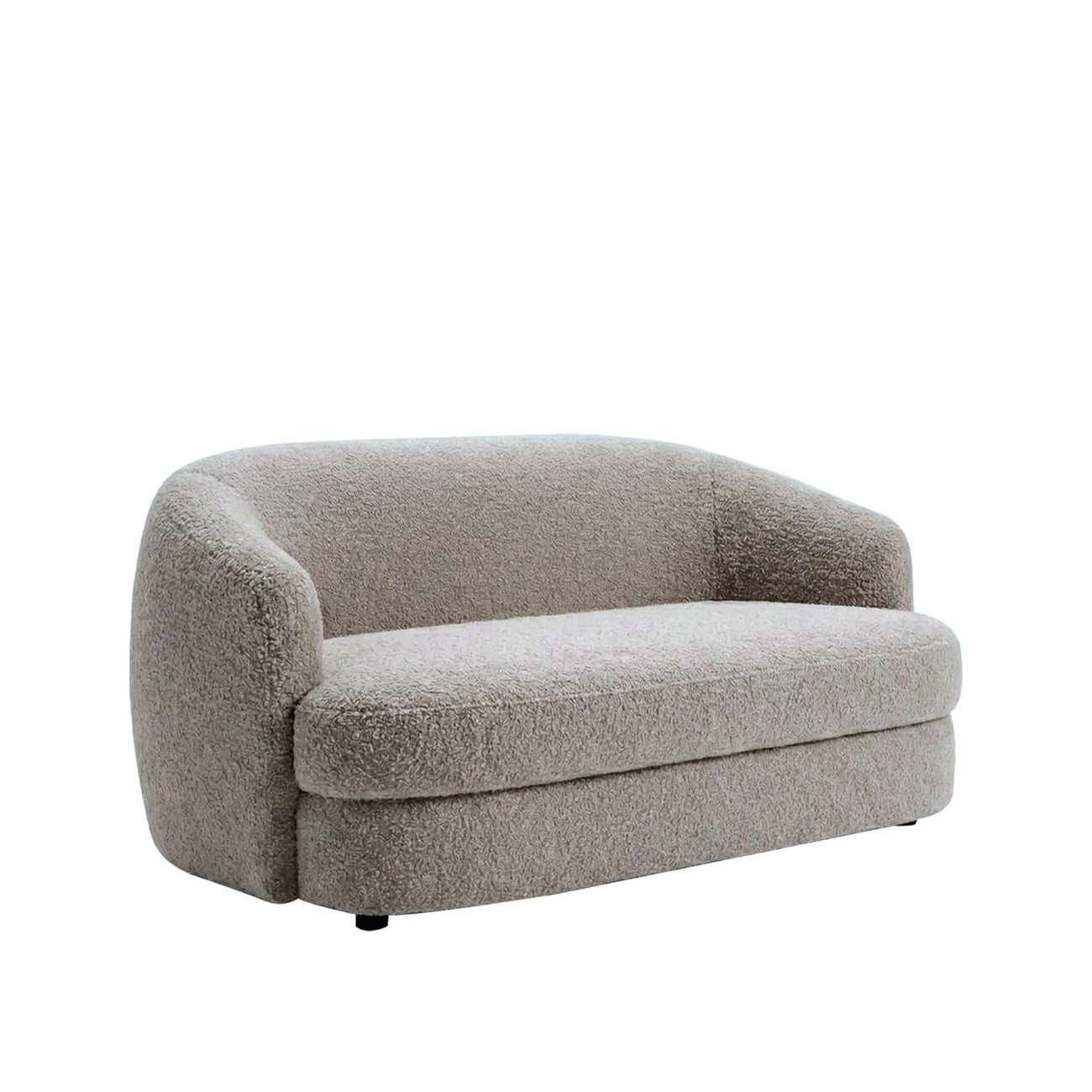 ElegantEnsemble Dark Grey Boucle 2 Seater Sofa