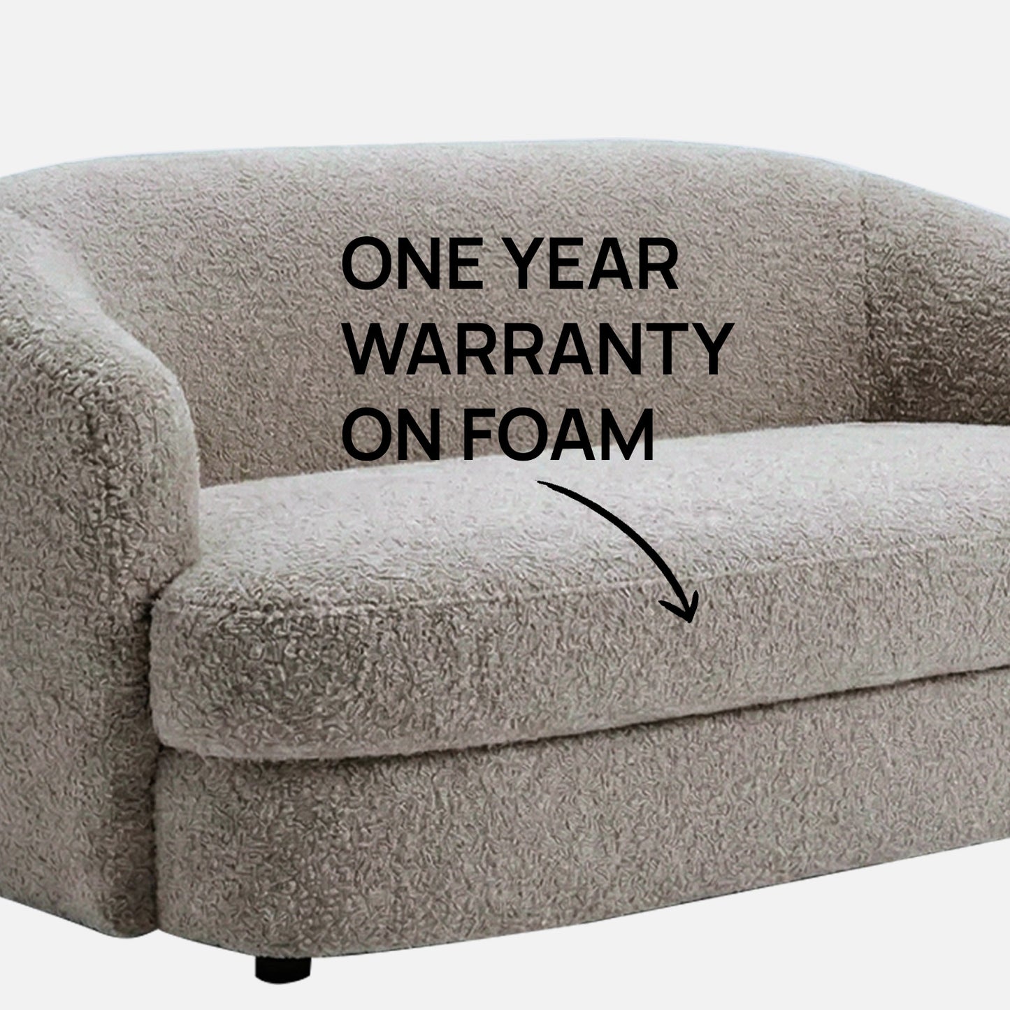 ElegantEnsemble Dark Grey Boucle 2 Seater Sofa