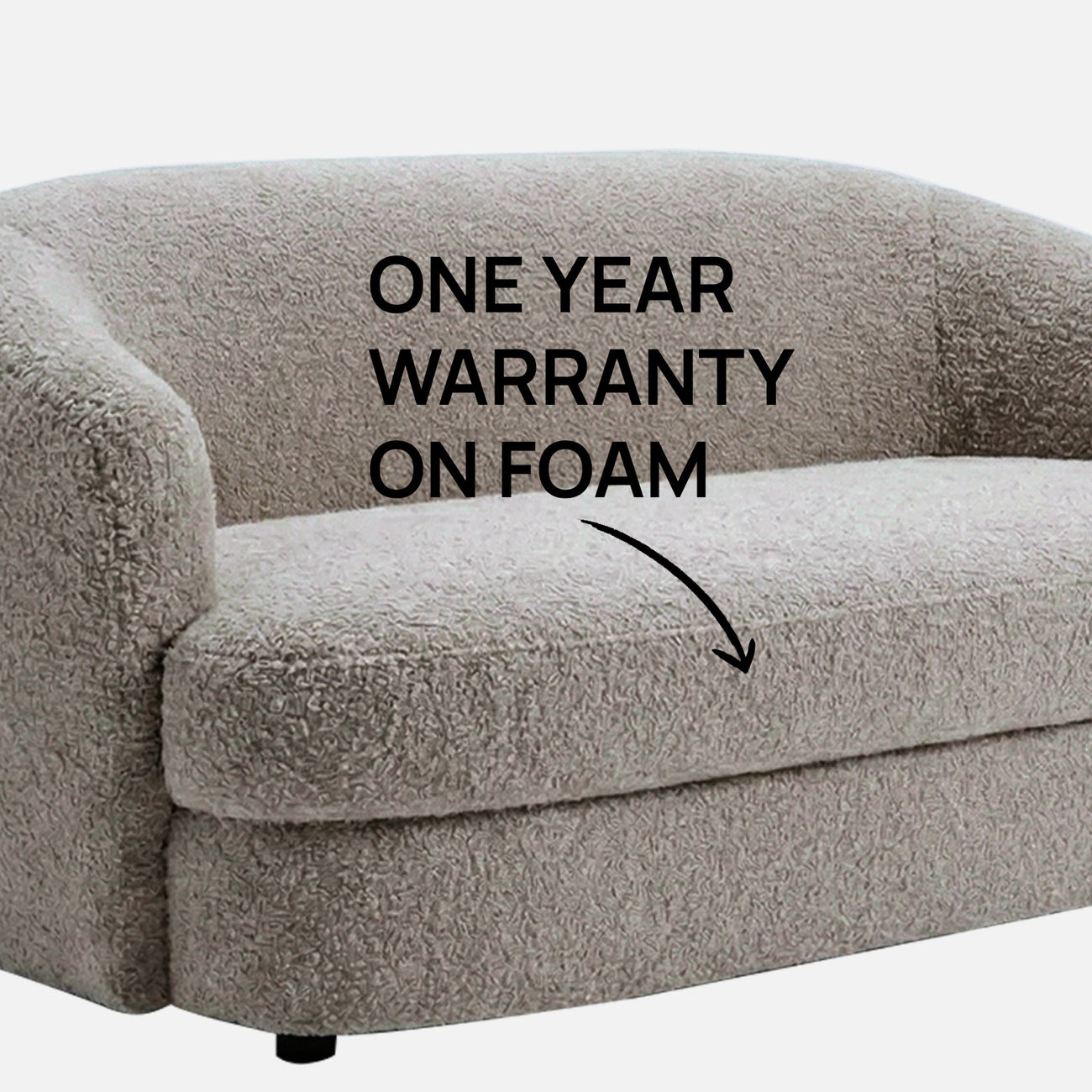 ElegantEnsemble Dark Grey Boucle 2 Seater Sofa