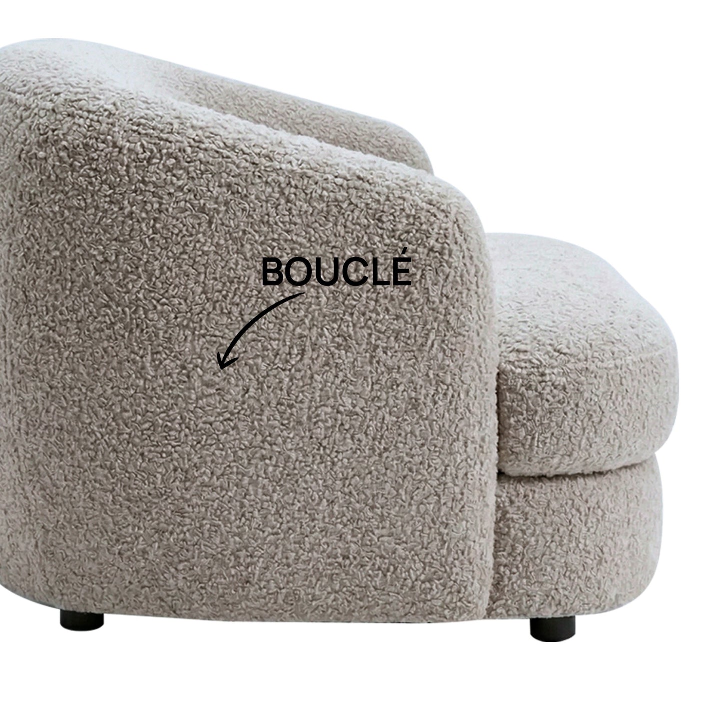 ElegantEnsemble Dark Grey Boucle 2 Seater Sofa