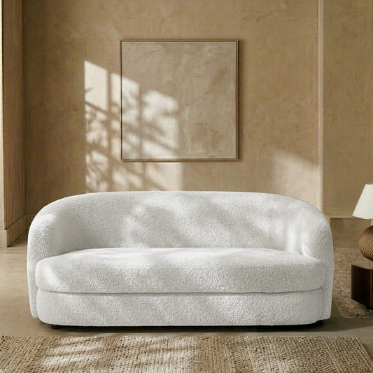 ElegantEnsemble Mouse Grey Boucle 2 Seater Sofa