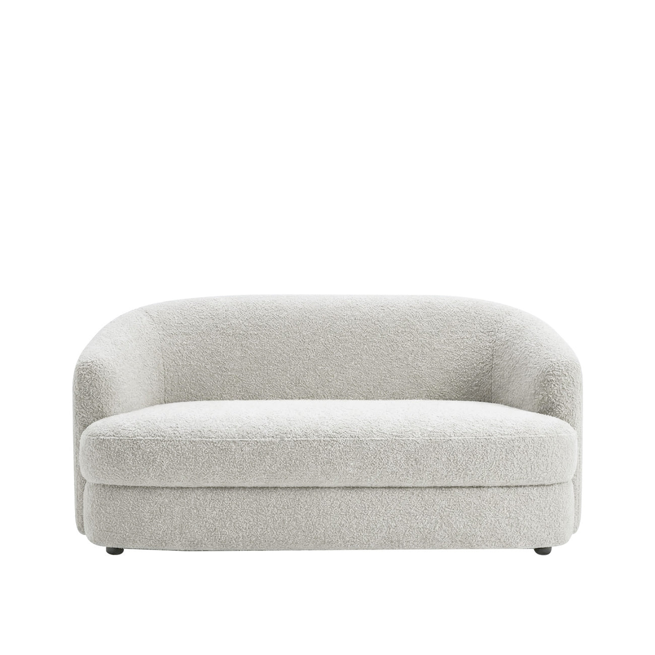 ElegantEnsemble Mouse Grey Boucle 2 Seater Sofa