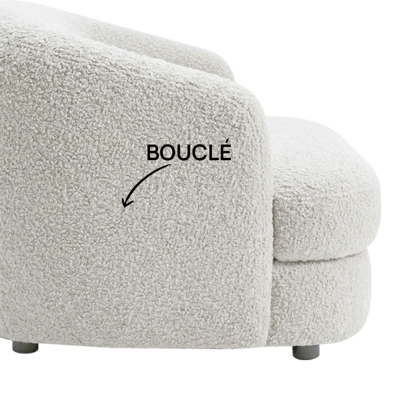 ElegantEnsemble Mouse Grey Boucle 2 Seater Sofa