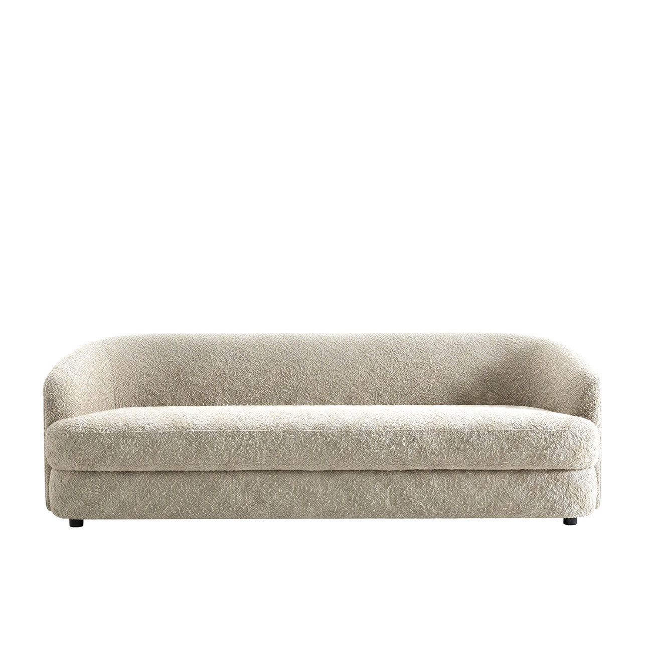 ElegantEnsemble Creme Boucle 3 Seater Sofa