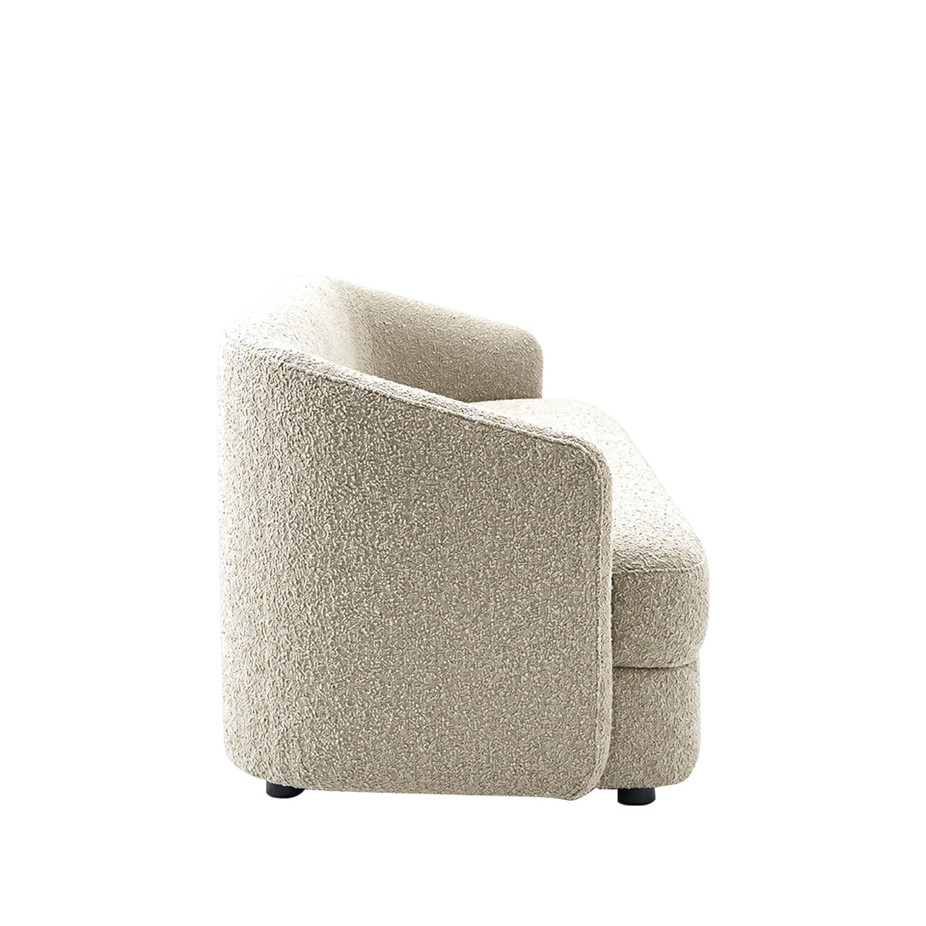 ElegantEnsemble Creme Boucle 3 Seater Sofa
