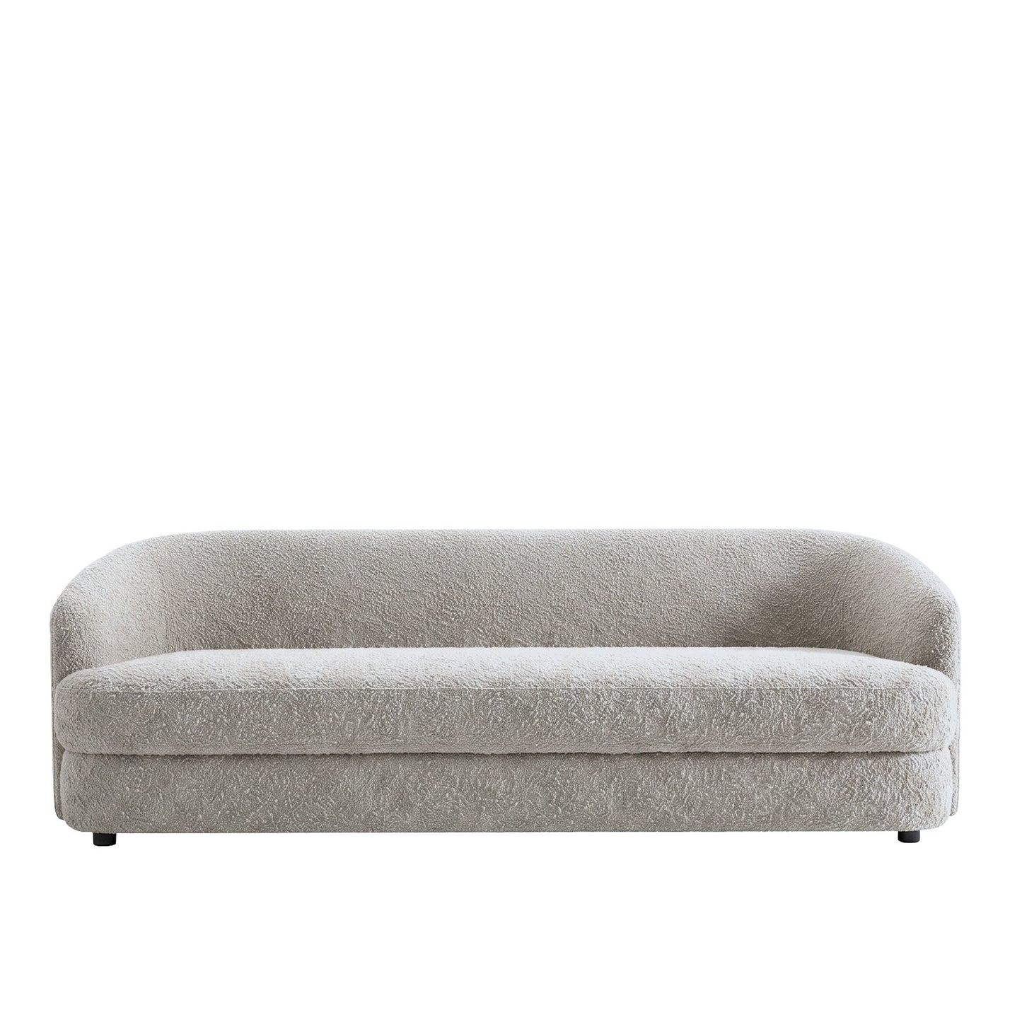ElegantEnsemble Beige Boucle 3 Seater Sofa