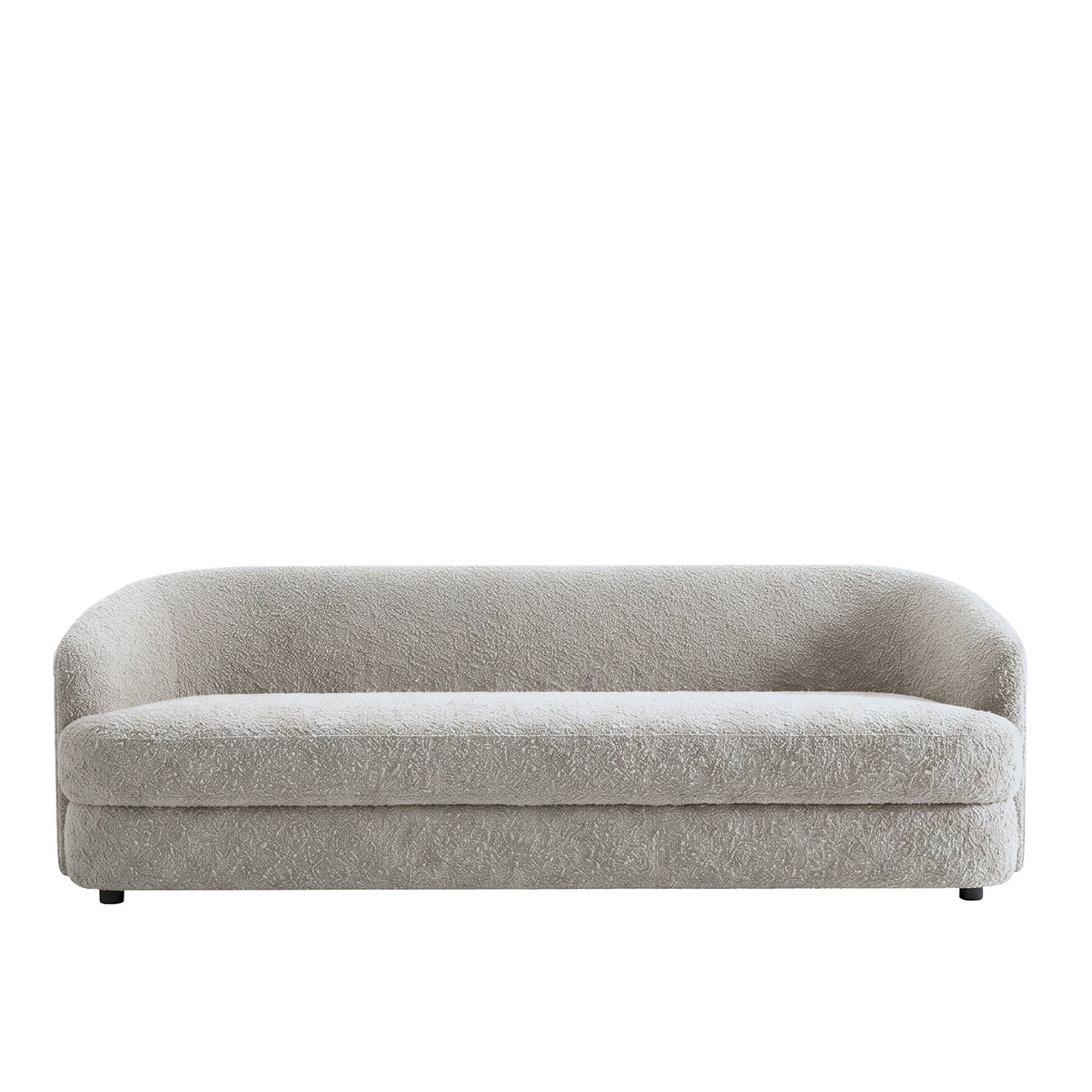 ElegantEnsemble Beige Boucle 3 Seater Sofa