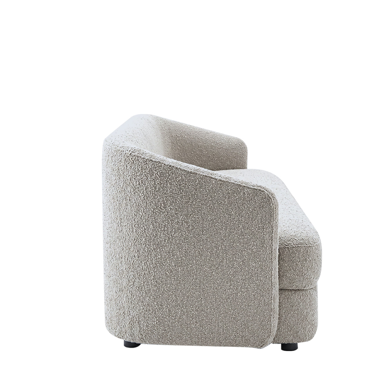 ElegantEnsemble Beige Boucle 3 Seater Sofa