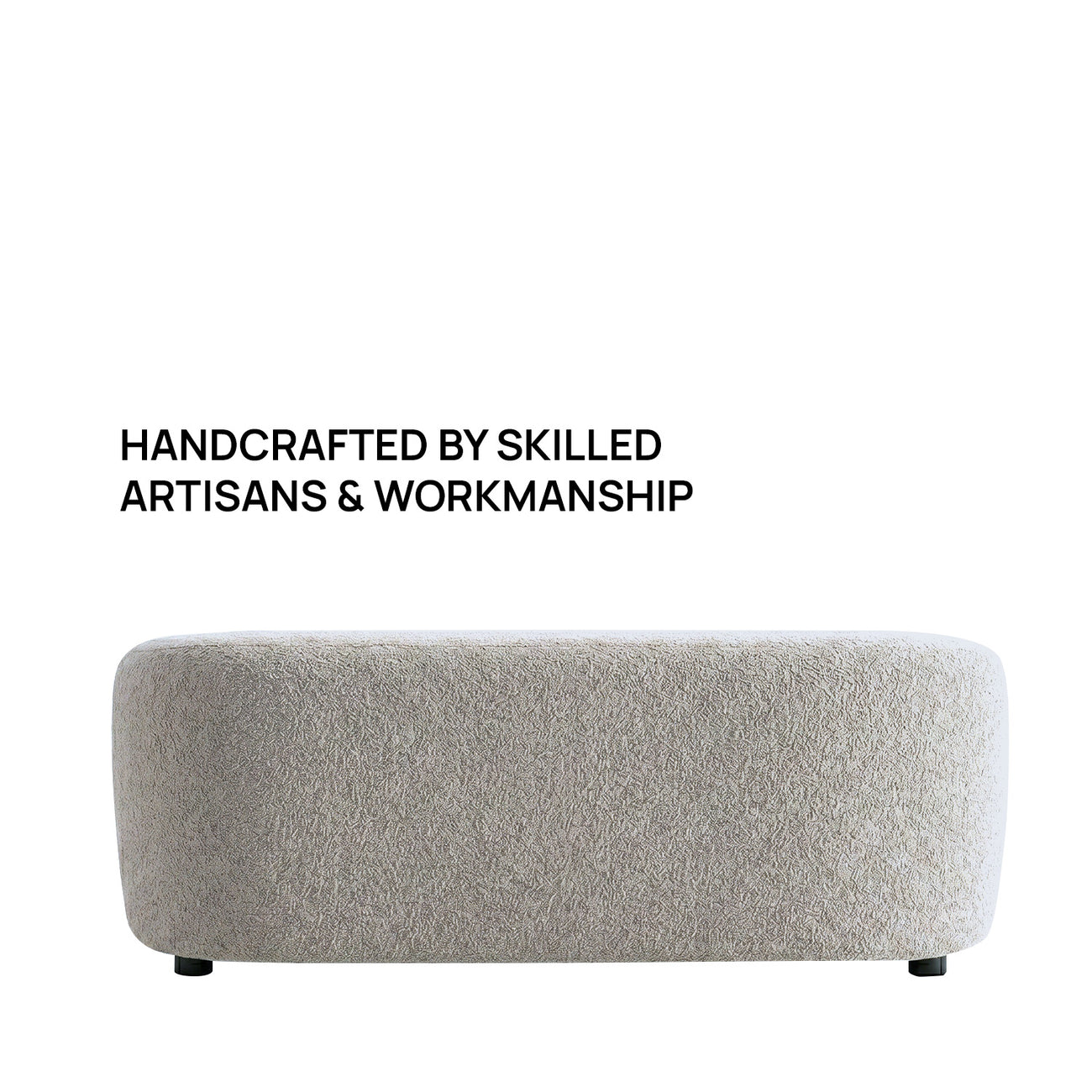 ElegantEnsemble Beige Boucle 3 Seater Sofa