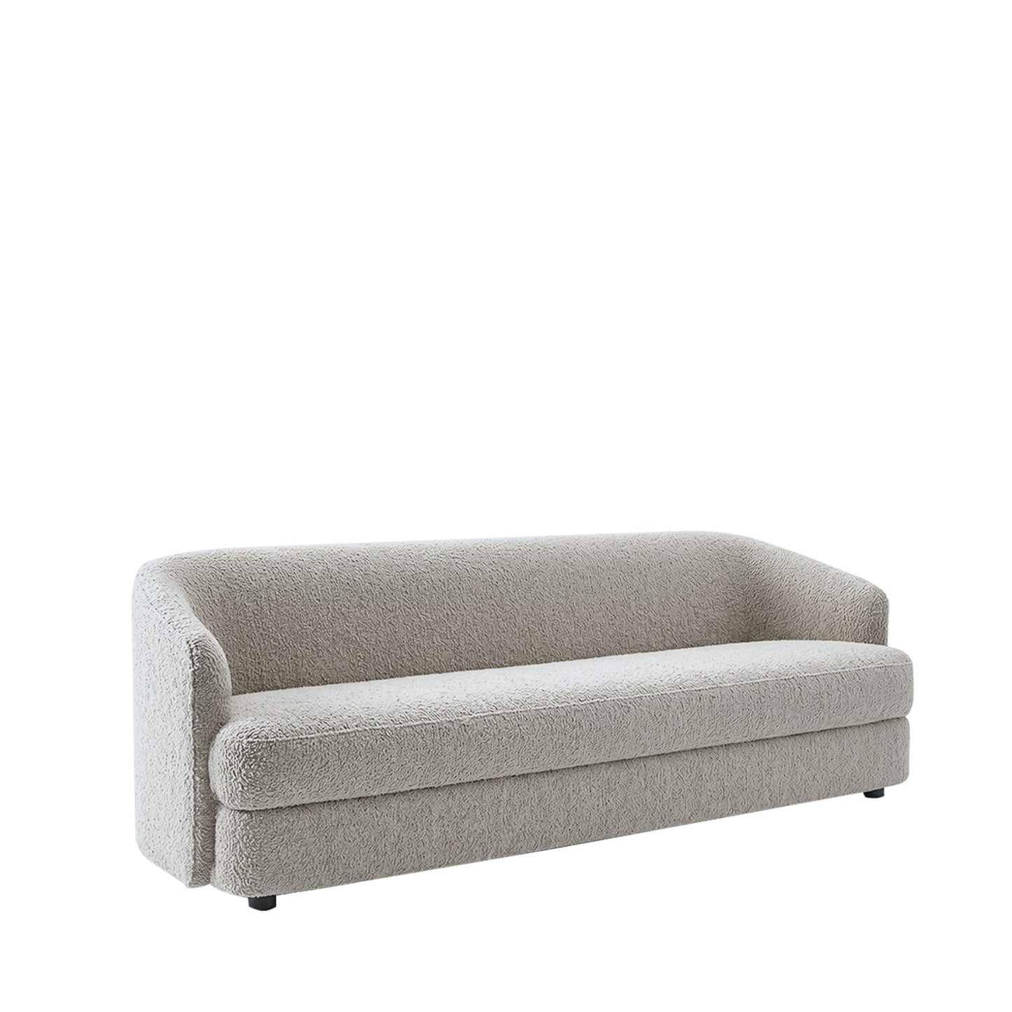 ElegantEnsemble Beige Boucle 3 Seater Sofa