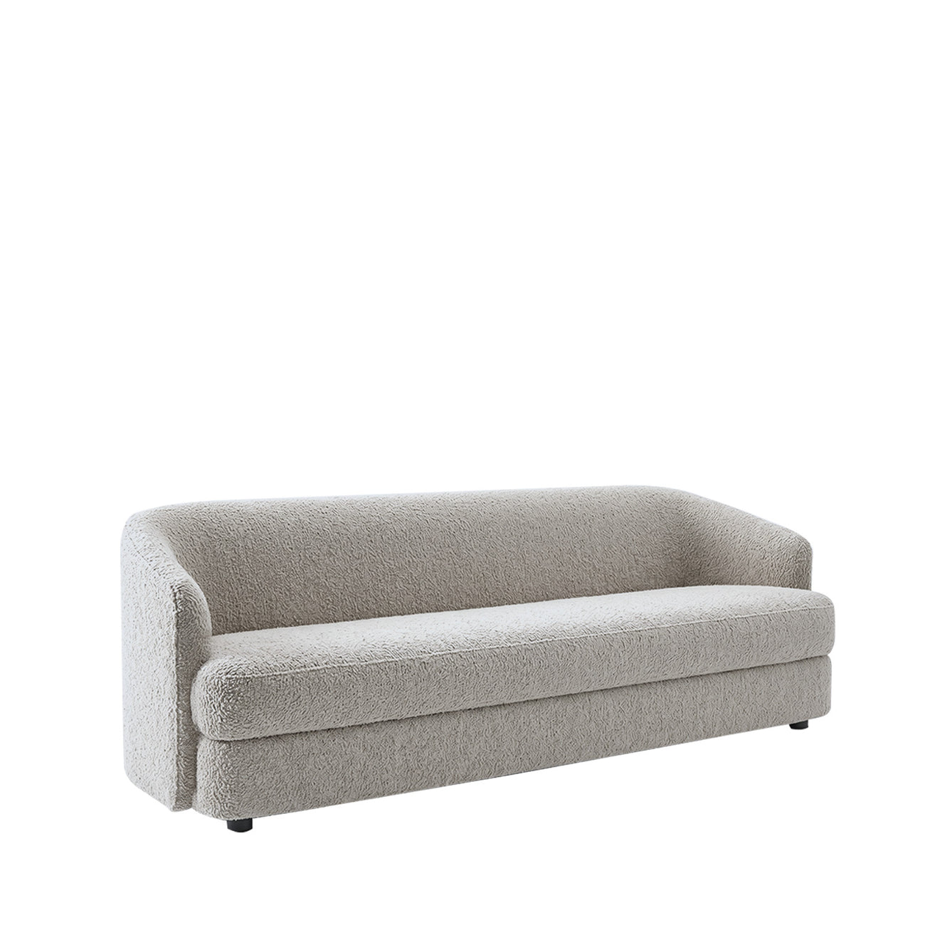 ElegantEnsemble Beige Boucle 3 Seater Sofa