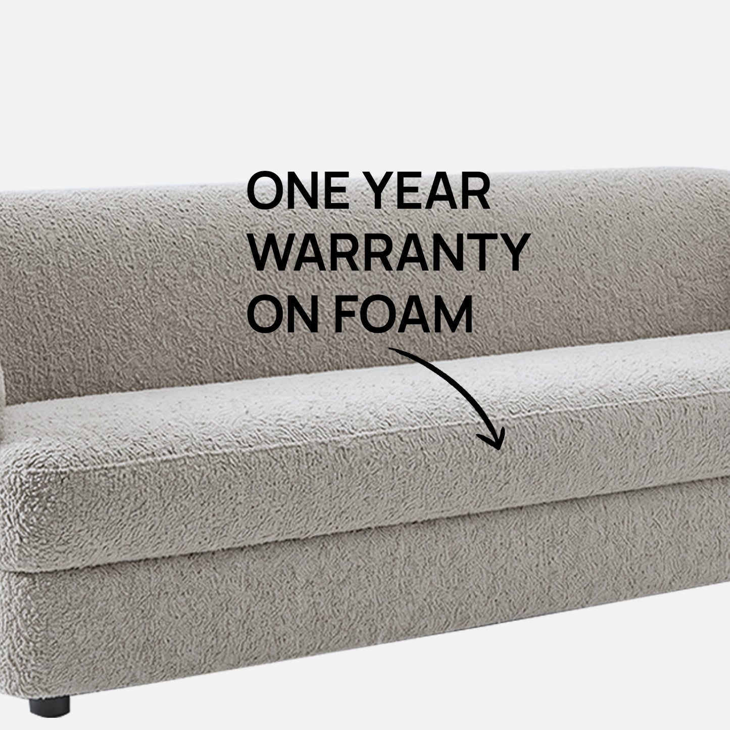 ElegantEnsemble Beige Boucle 3 Seater Sofa