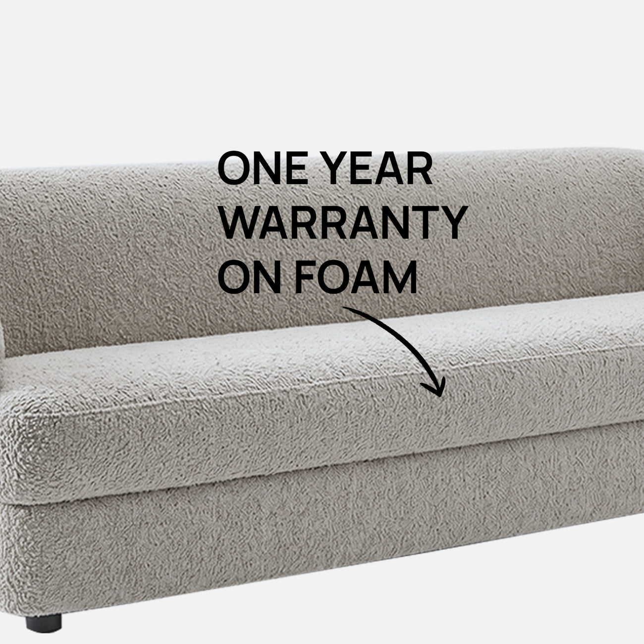 ElegantEnsemble Beige Boucle 3 Seater Sofa