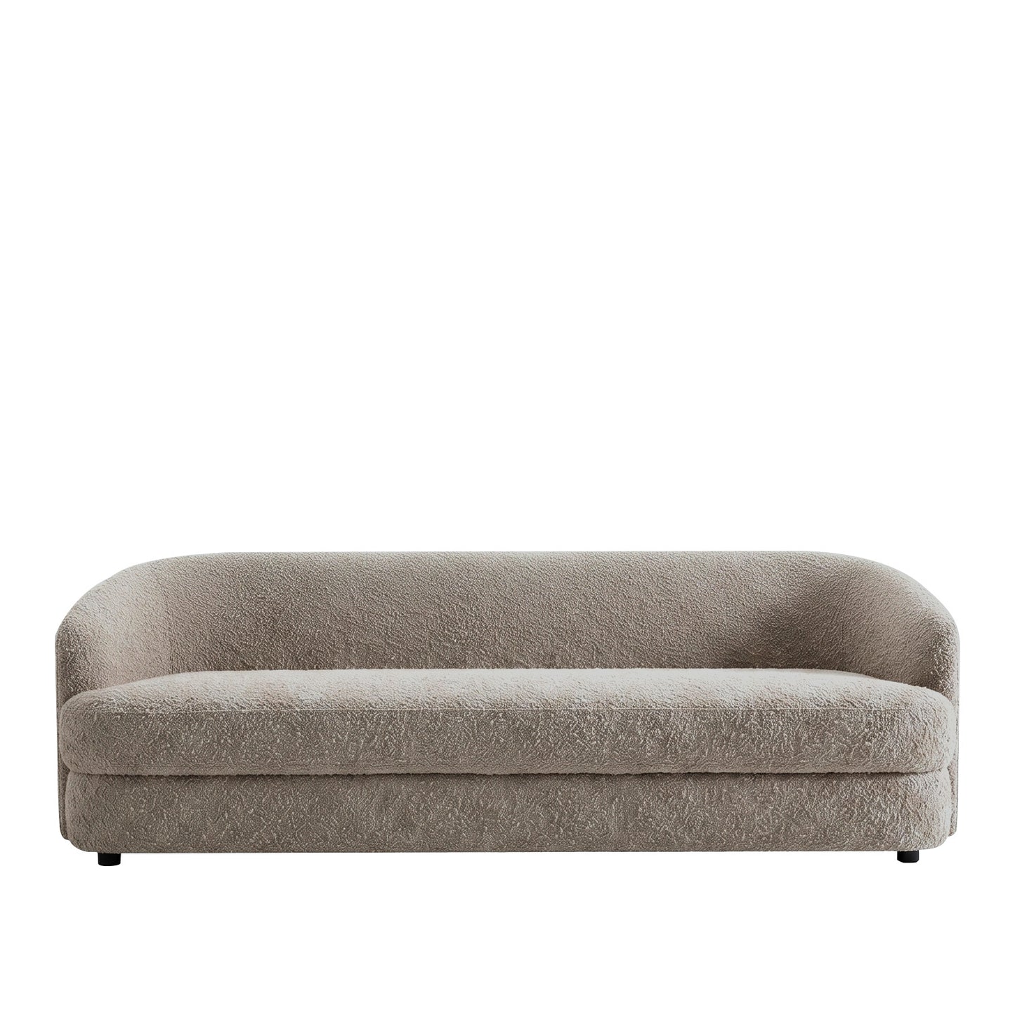 ElegantEnsemble Grey Boucle 3 Seater Sofa