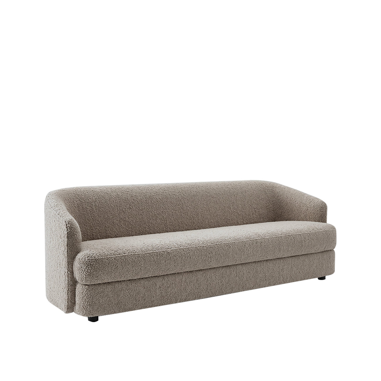 ElegantEnsemble Grey Boucle 3 Seater Sofa