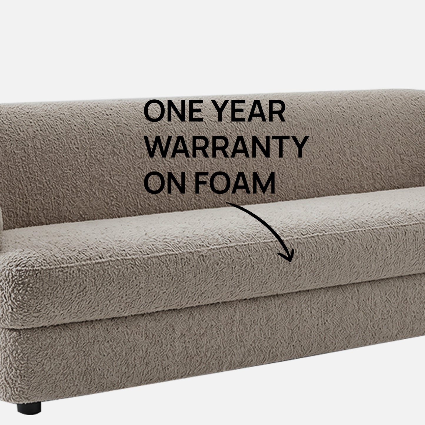ElegantEnsemble Grey Boucle 3 Seater Sofa