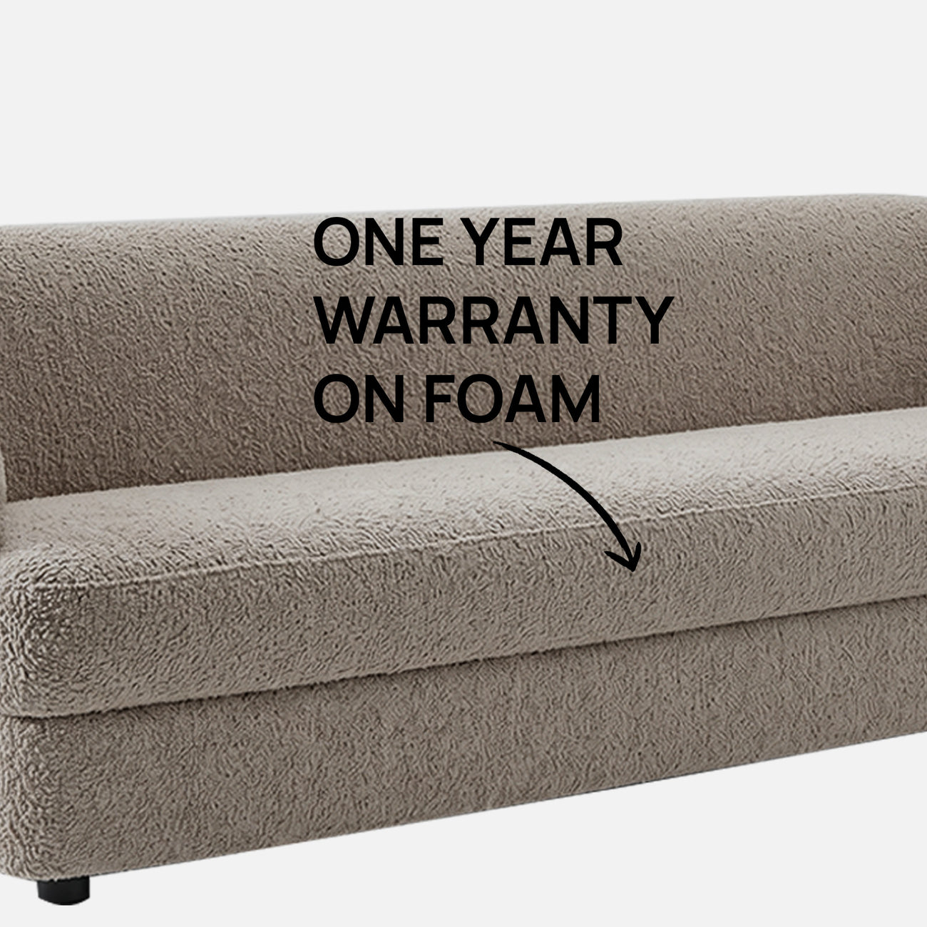 ElegantEnsemble Grey Boucle 3 Seater Sofa