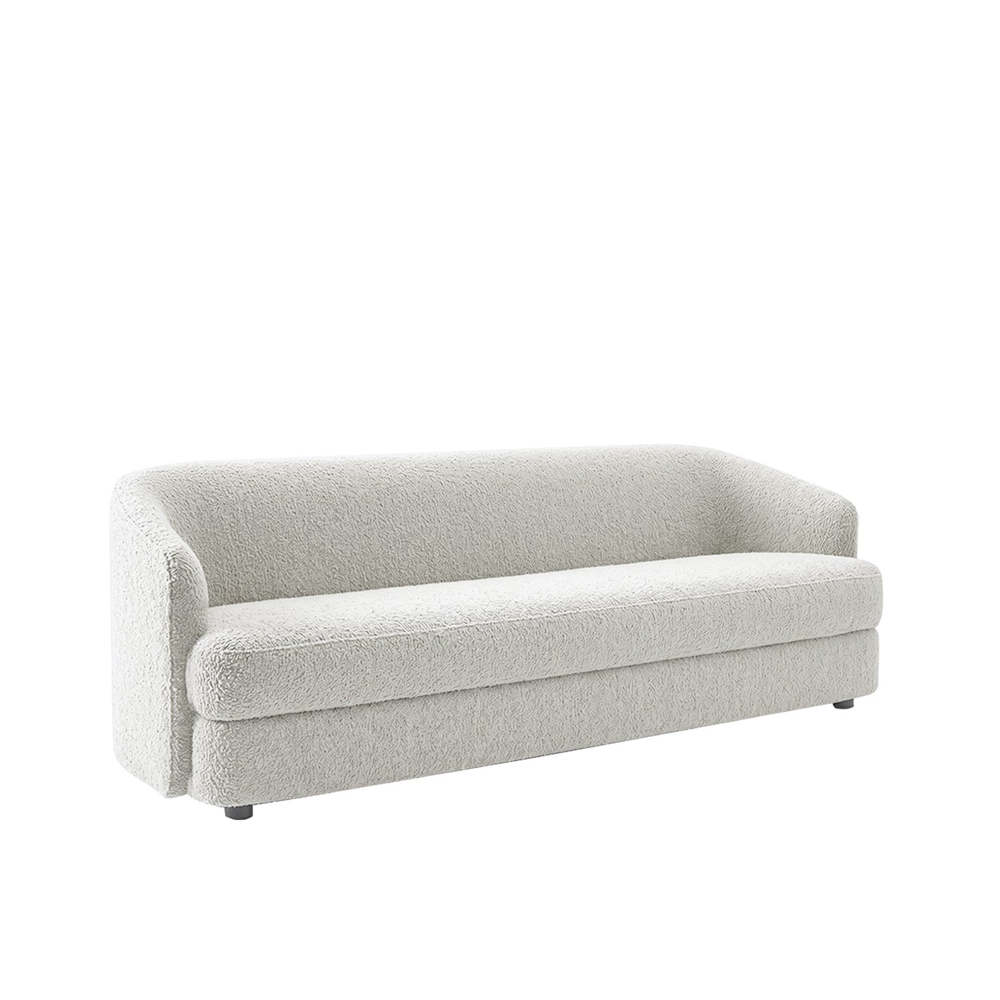 ElegantEnsemble Mouse Dark Grey Boucle 3 Seater Sofa