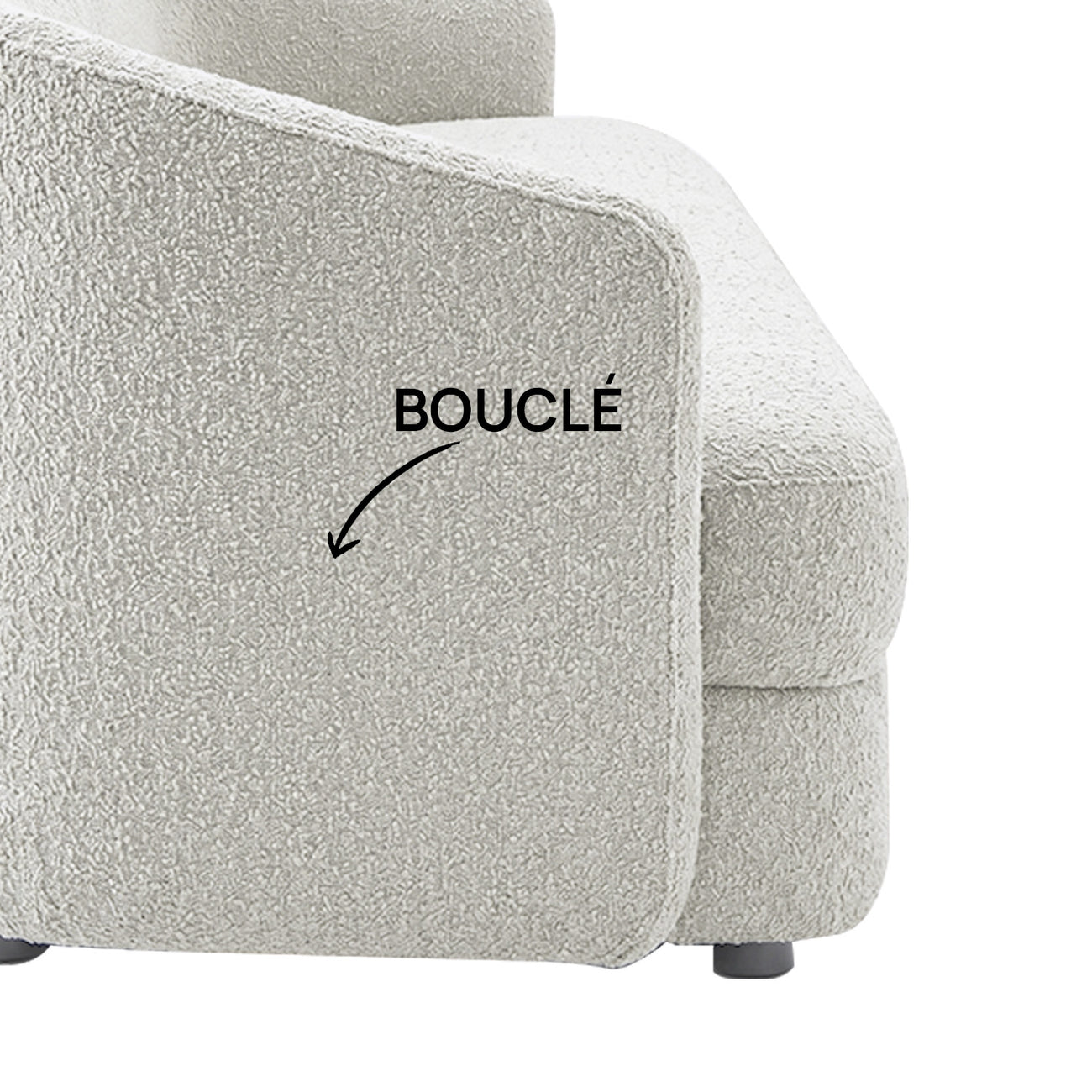 ElegantEnsemble Mouse Dark Grey Boucle 3 Seater Sofa