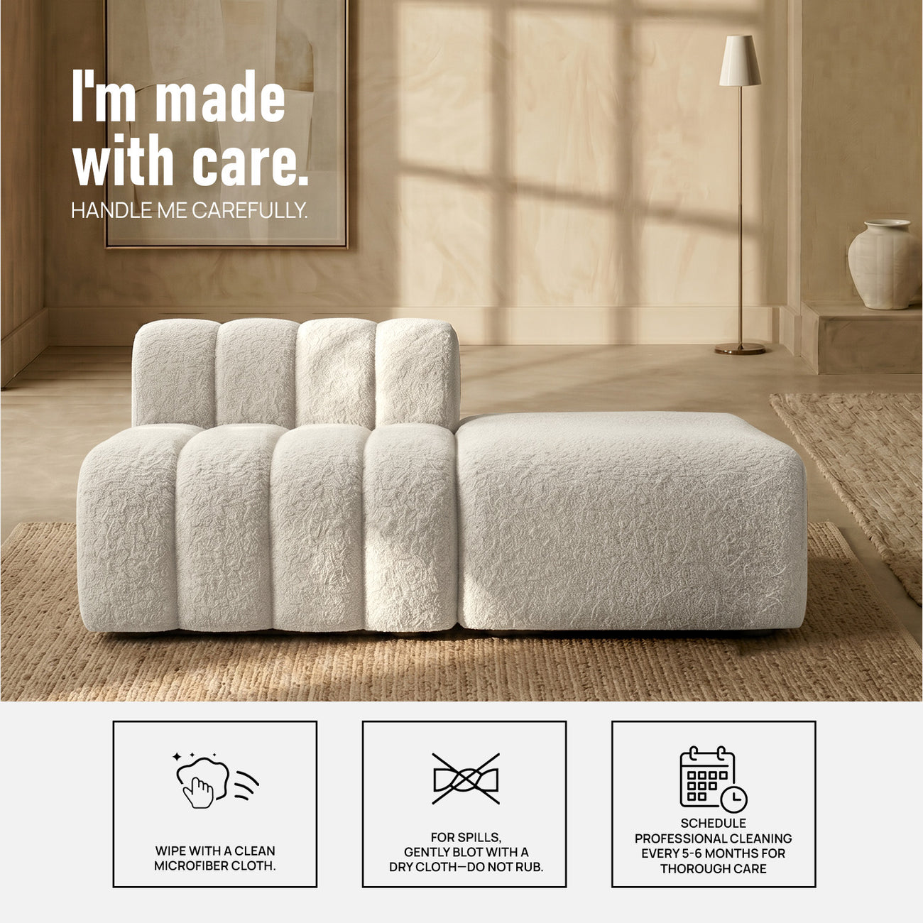 ChicComfort Creme Detachable Sofa Set