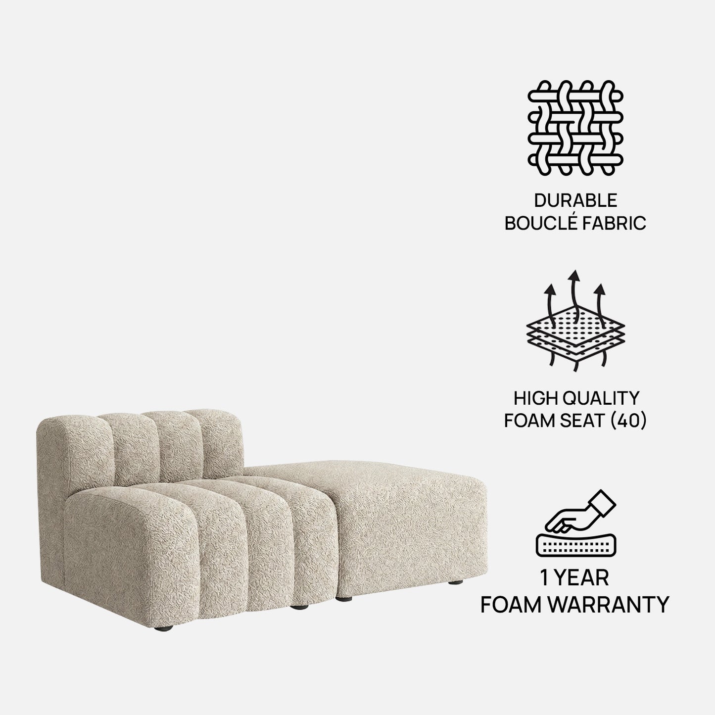 ChicComfort Creme Detachable Sofa Set