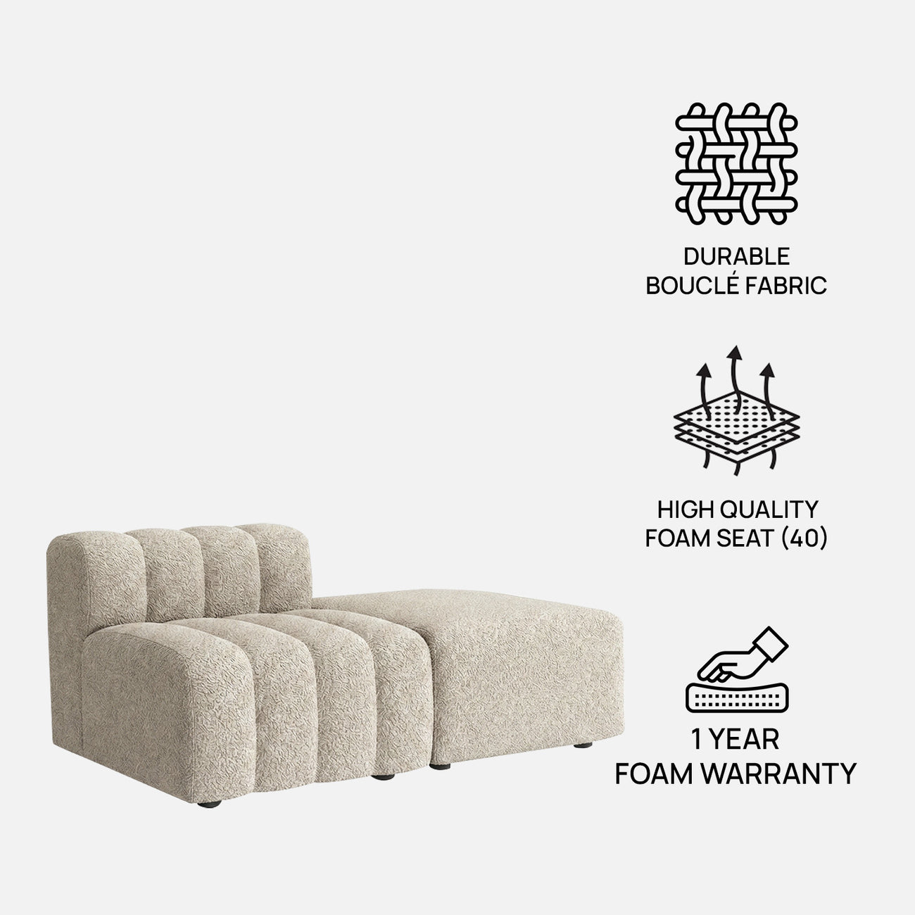 ChicComfort Creme Detachable Sofa Set